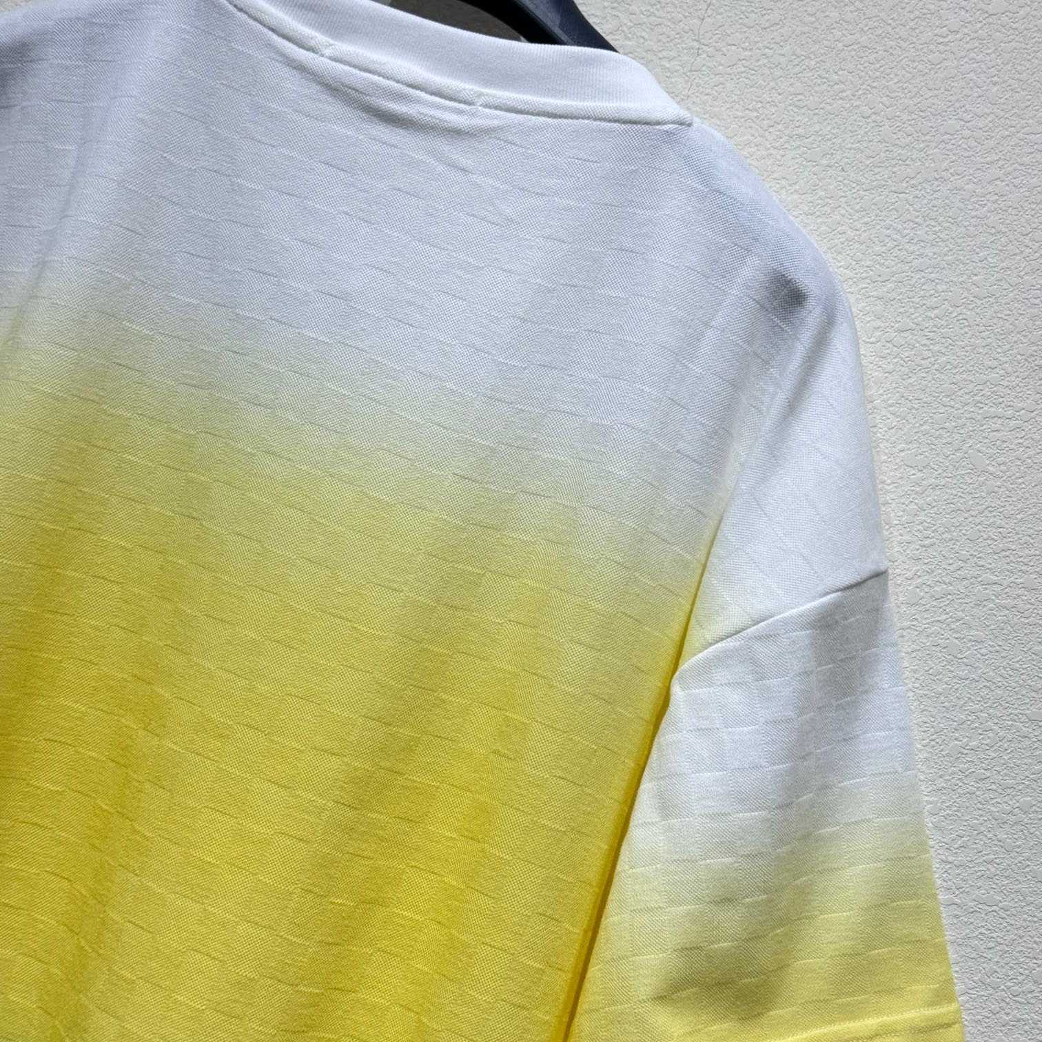 Louis Vuitton Damier Gradient Jacquard Cotton T-Shirt   - DesignerGu