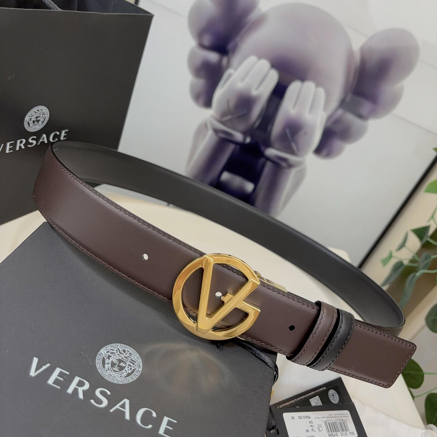 Versace Leather Belt   40mm - DesignerGu