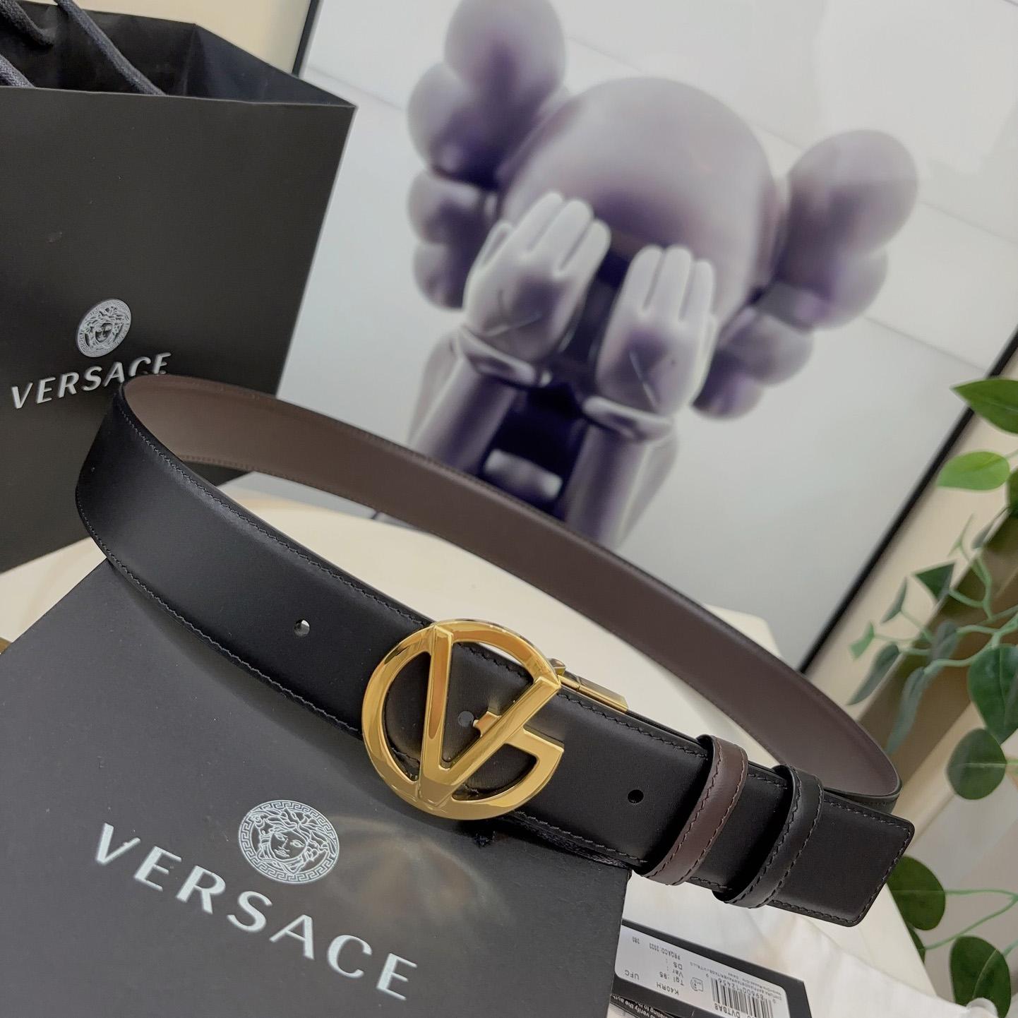 Versace Leather Belt   40mm - DesignerGu