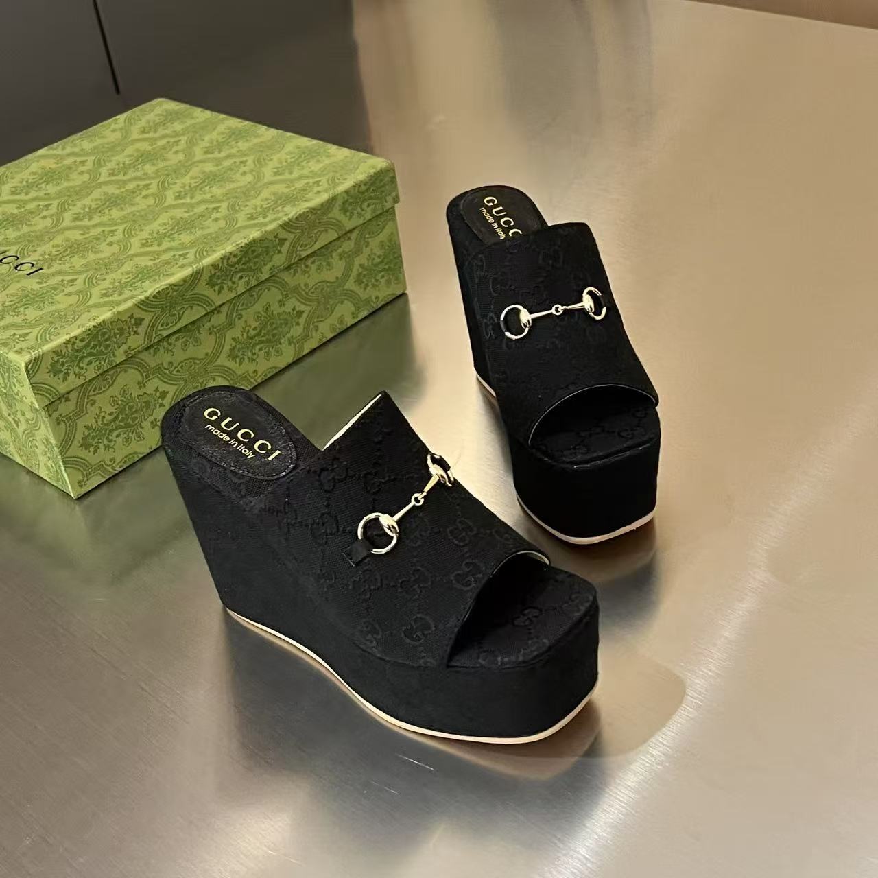 Gucci Women's Wedge Sandal With Horsebit - DesignerGu
