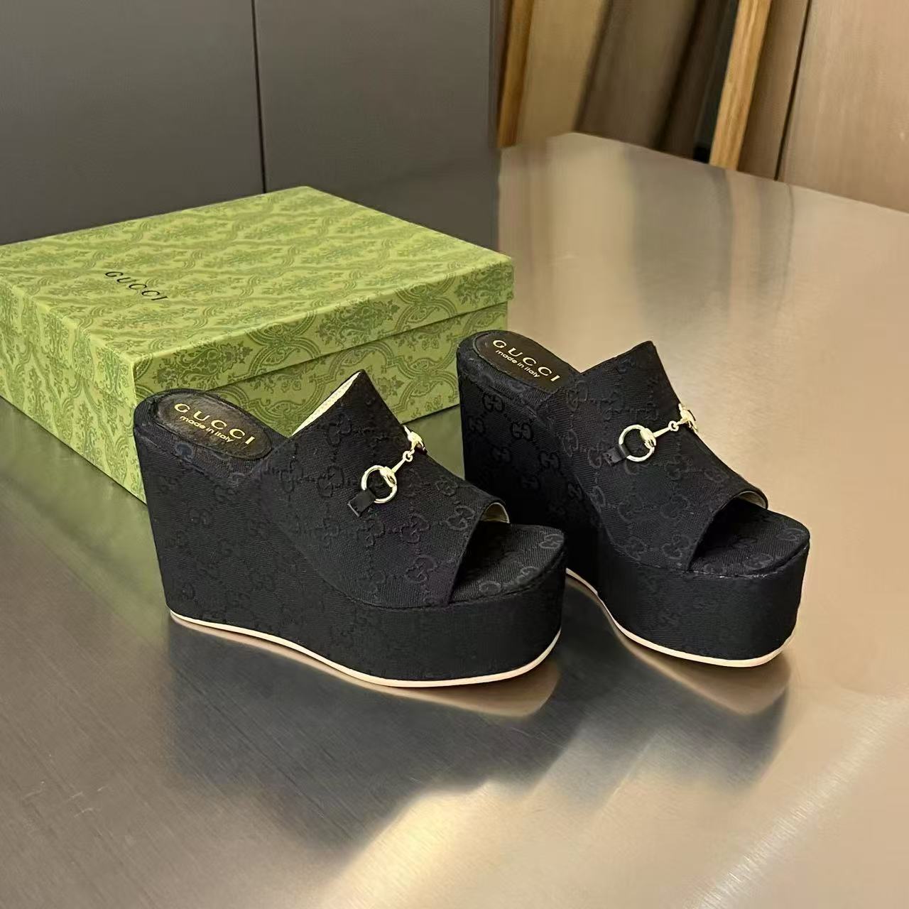 Gucci Women's Wedge Sandal With Horsebit - DesignerGu