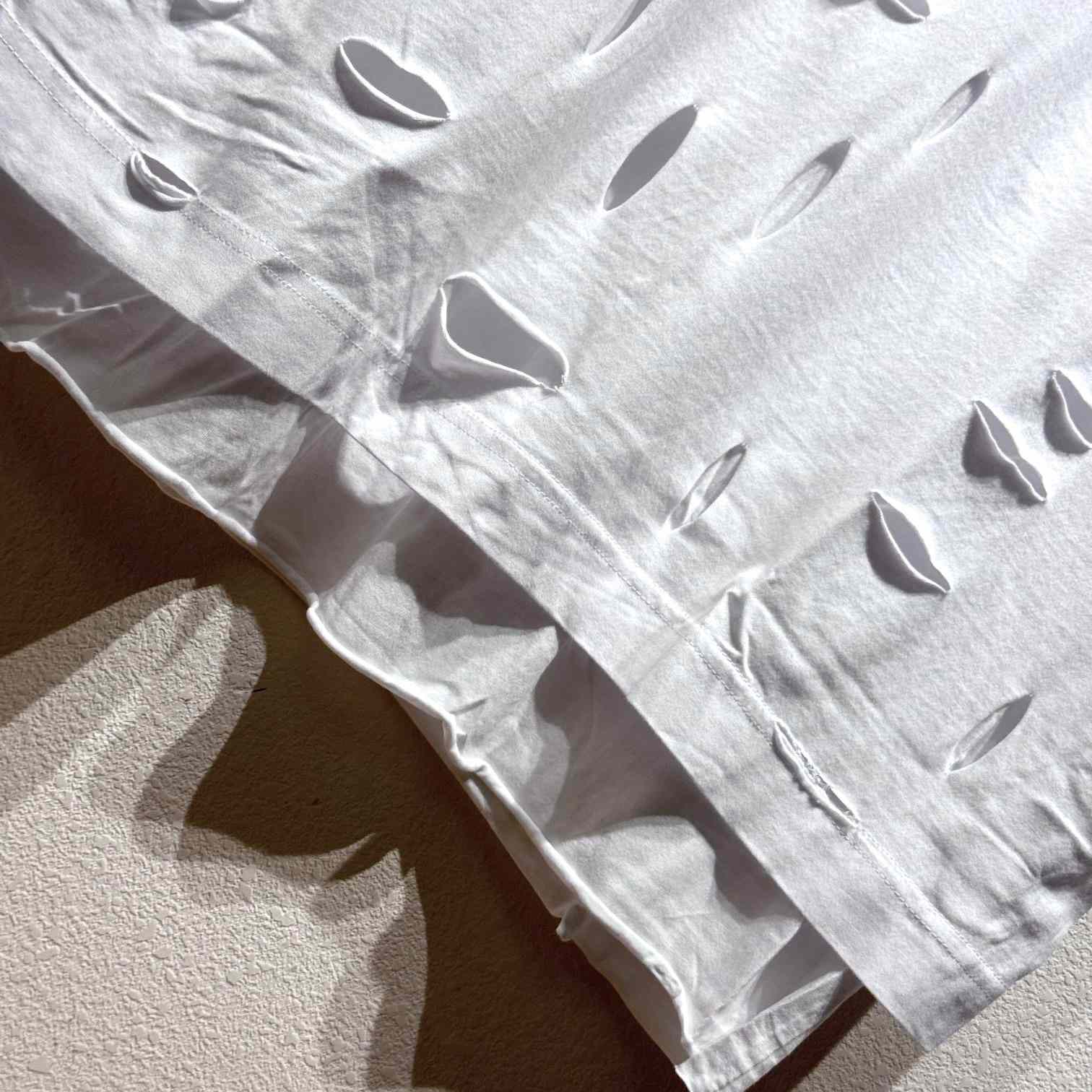 Givenchy White Destroyed T-Shirt  - DesignerGu