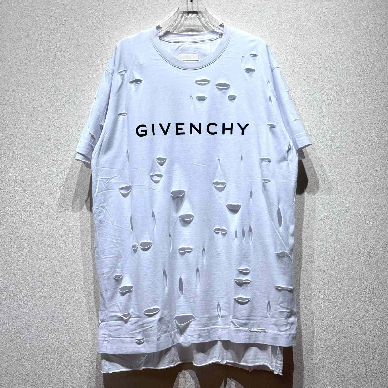 Givenchy White Destroyed T-Shirt  - DesignerGu