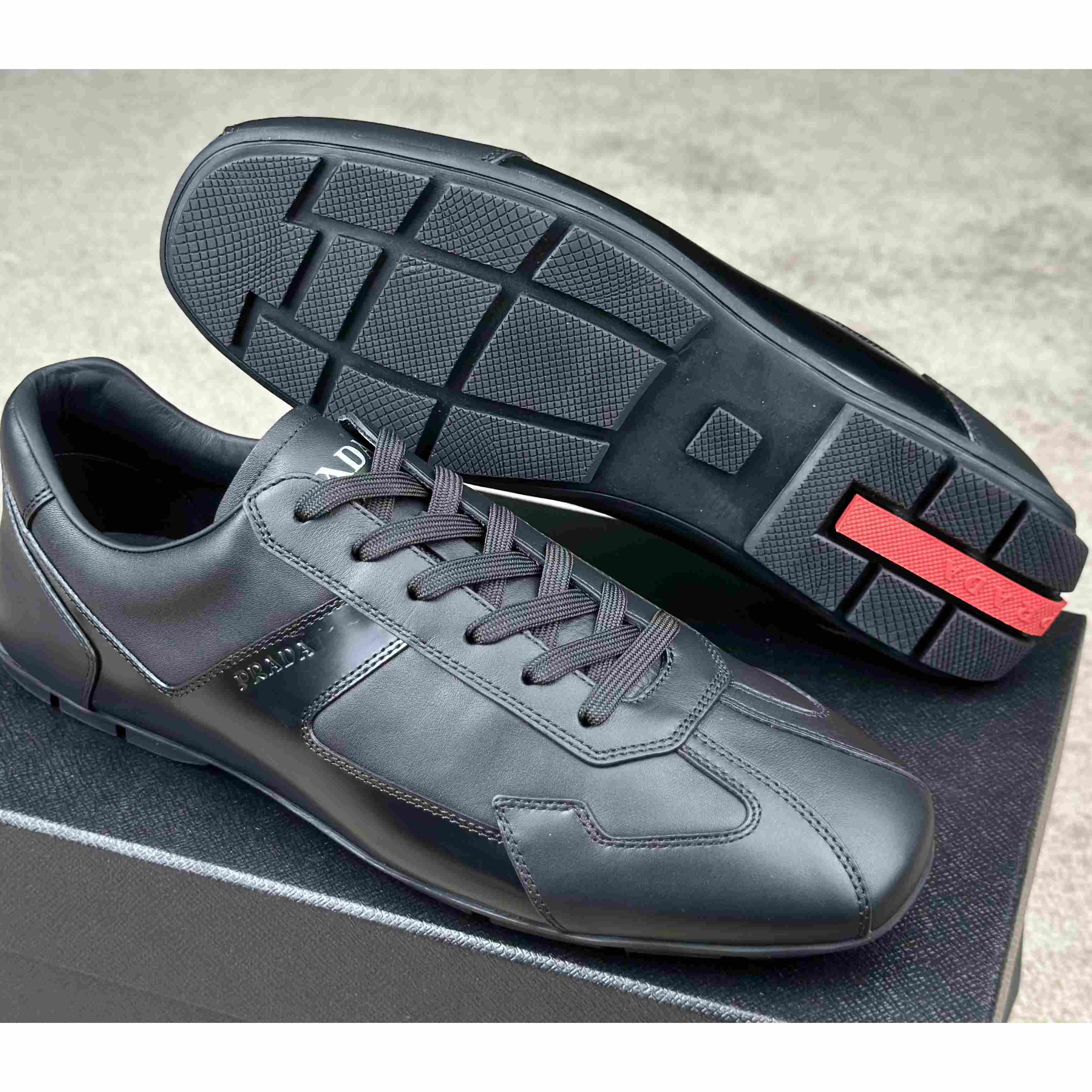 Prada Leather Male Sneaker - DesignerGu