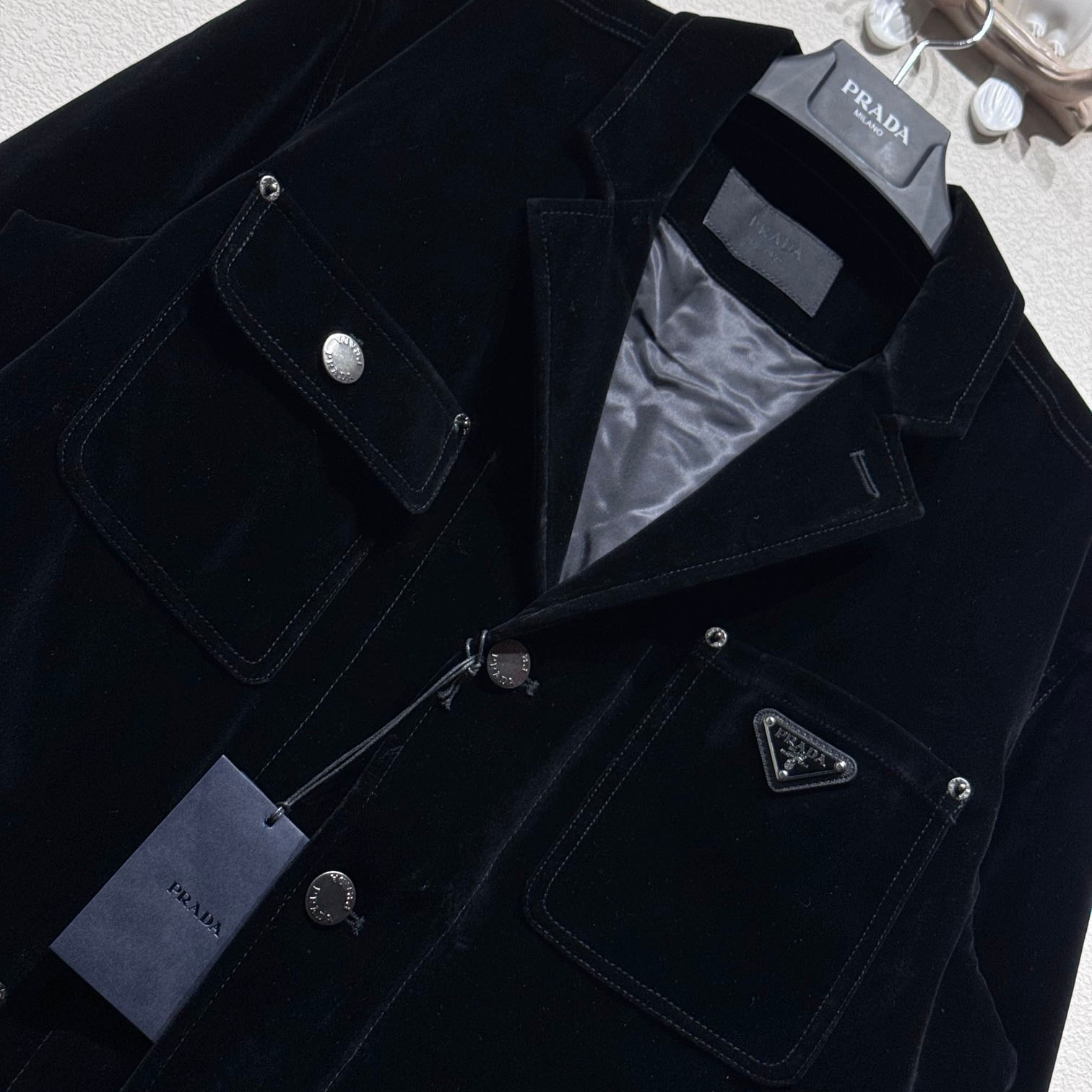 Prada Blouson In Velvet Denim - DesignerGu