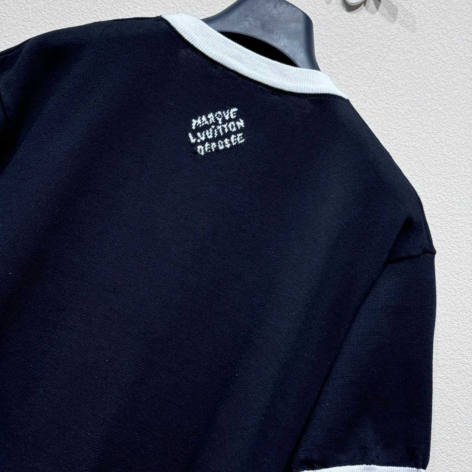 Louis Vuitton Graphic Intarsia Short-Sleeved Cotton Crewneck   - DesignerGu