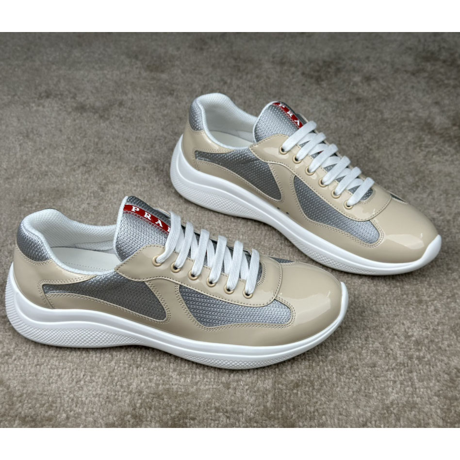 Prada America's Cup Patent Leather And Bike Fabric Sneakers - DesignerGu