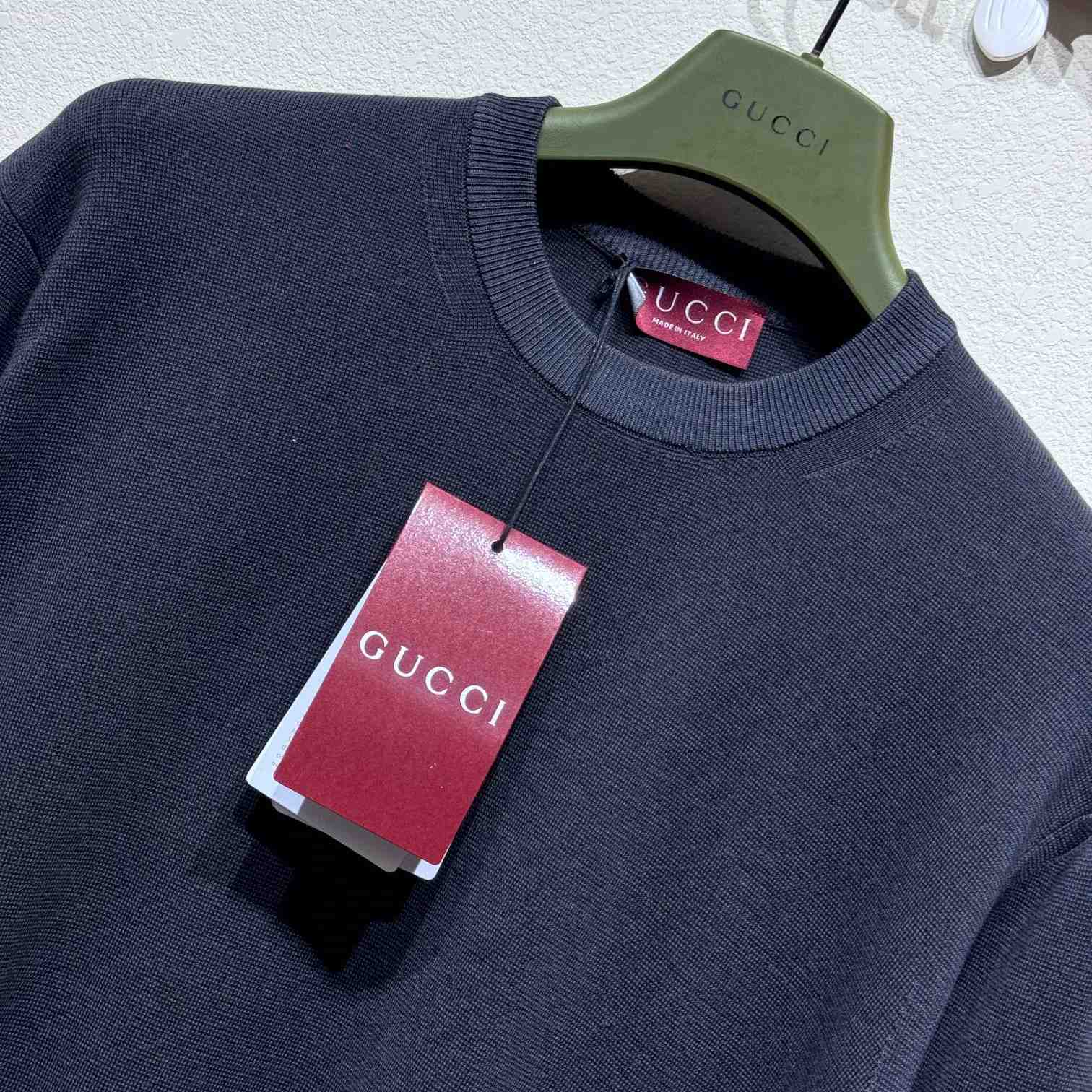 Gucci Silk Cotton Jumper With Intarsia - DesignerGu