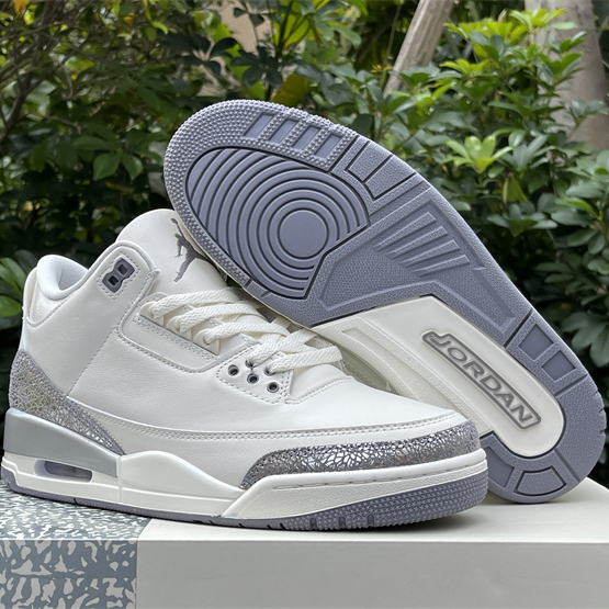 Air Jordan 3 “Sail/Metallic Silver” Sneakers   CK9246-100 - DesignerGu