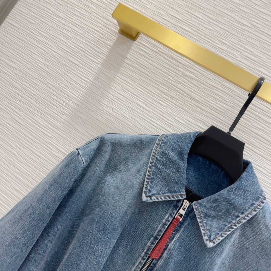 Loewe Women's Blue Draped Denim Jacket - DesignerGu