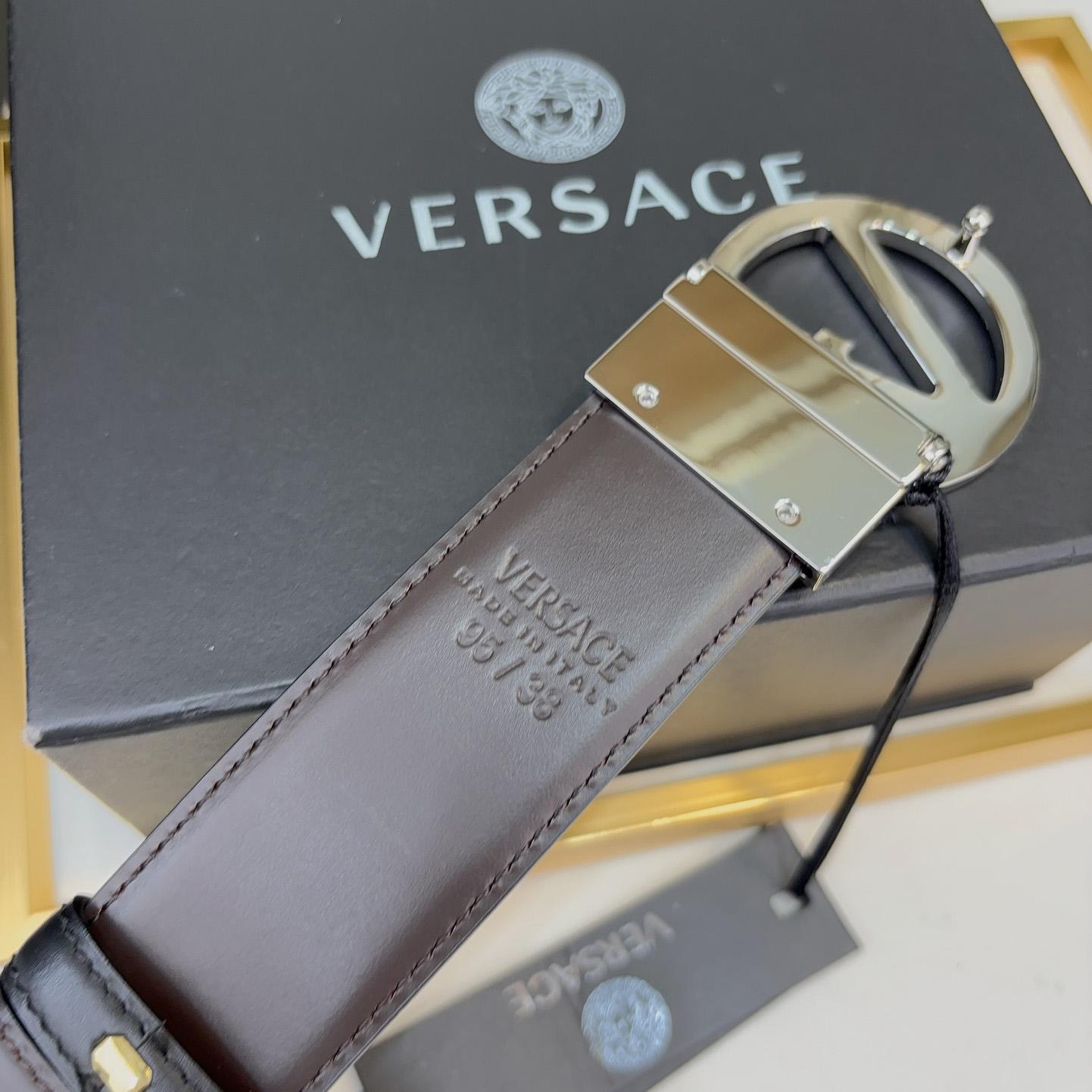Versace Leather Belt   40mm - DesignerGu