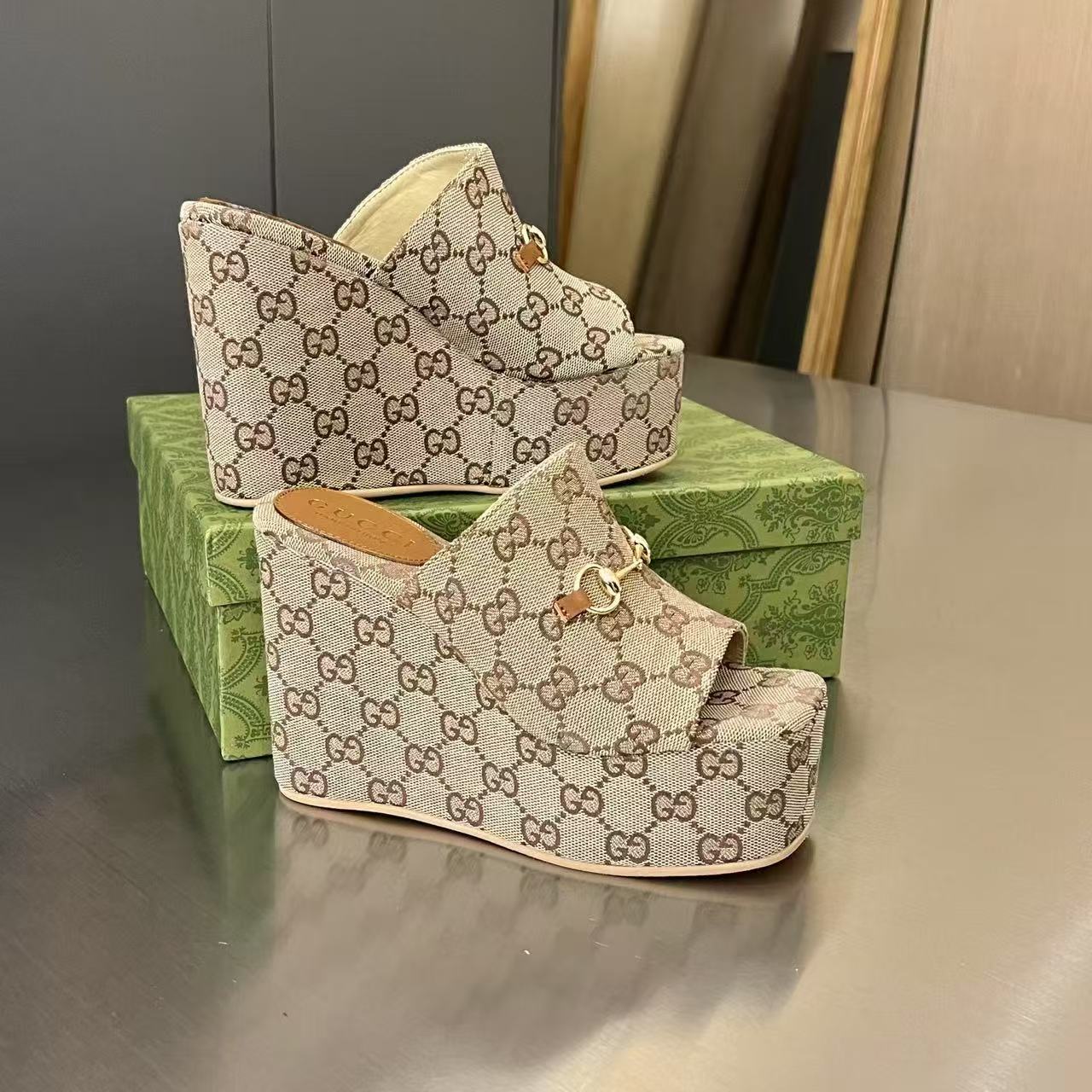 Gucci Women's Wedge Sandal With Horsebit - DesignerGu