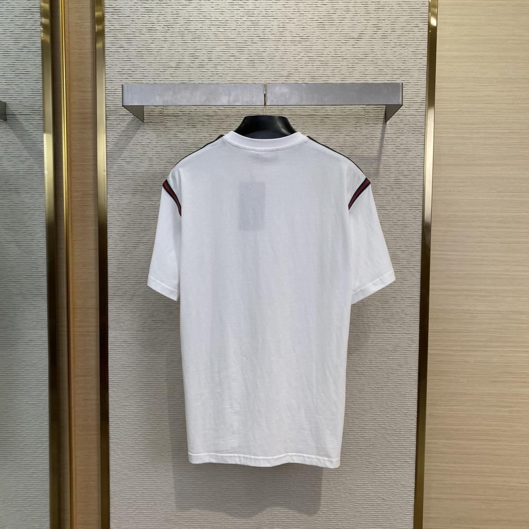 Gucci Cotton Jersey T-shirt With Web - DesignerGu