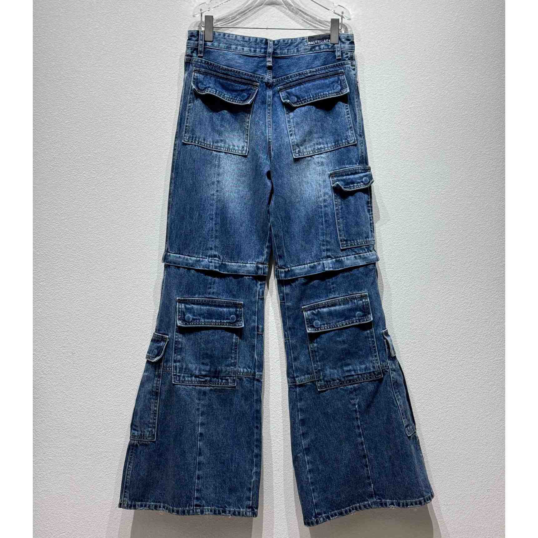 Balenciaga Mid-rise Wide-leg Cargo Jeans - DesignerGu