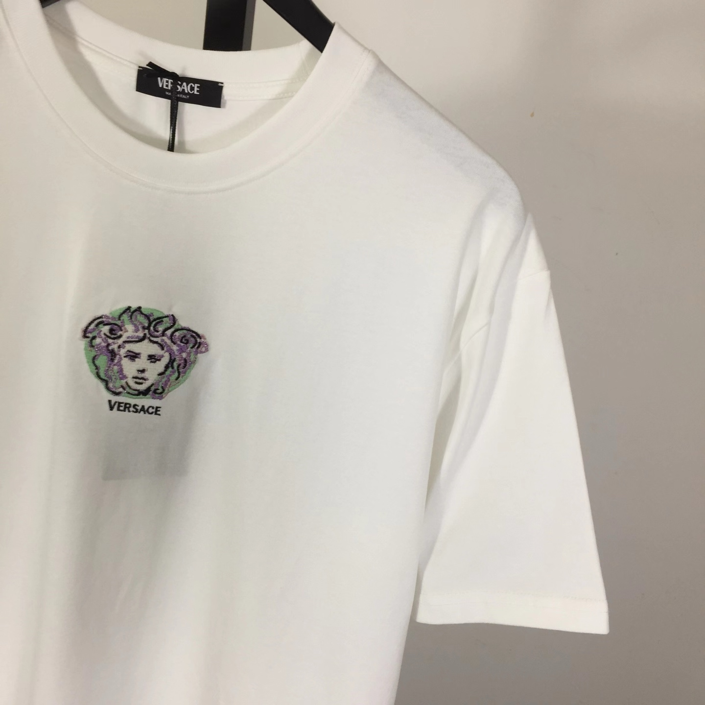 Versace Medusa Cotton T-shirt With Embroidery - DesignerGu
