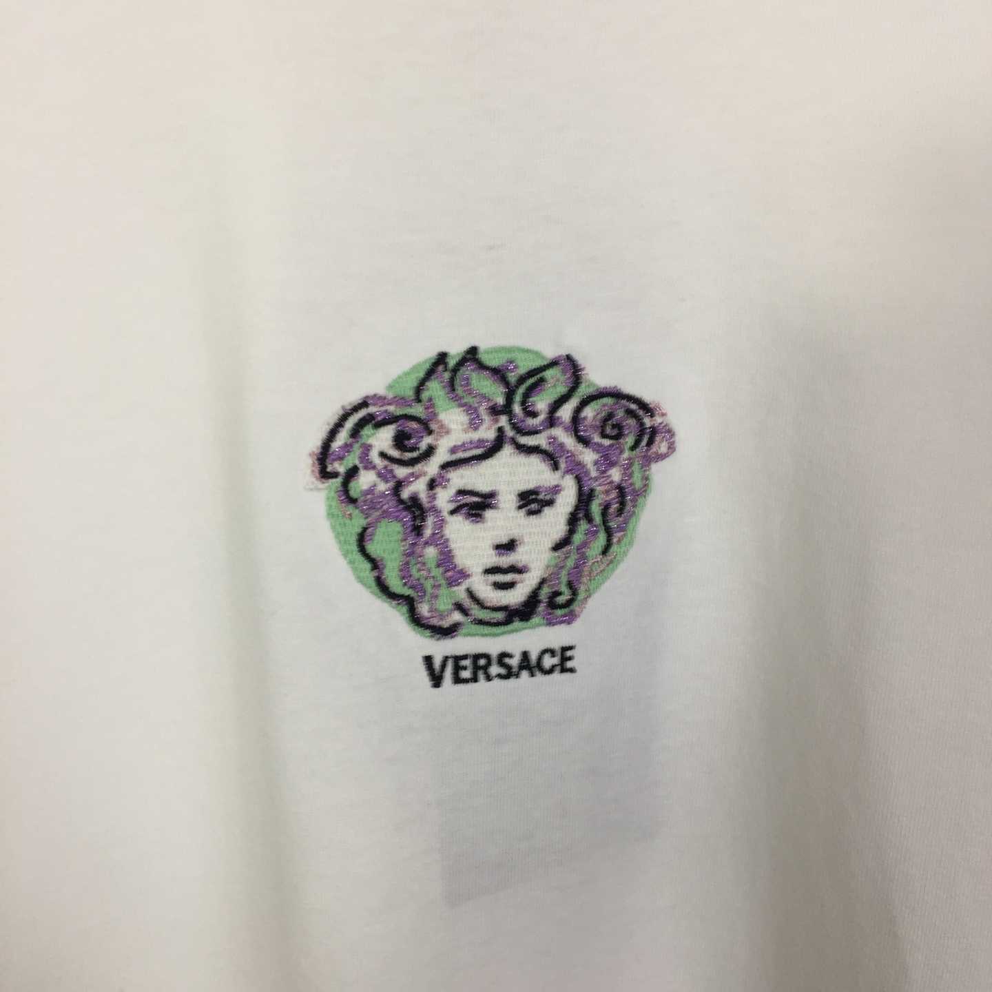 Versace Medusa Cotton T-shirt With Embroidery - DesignerGu