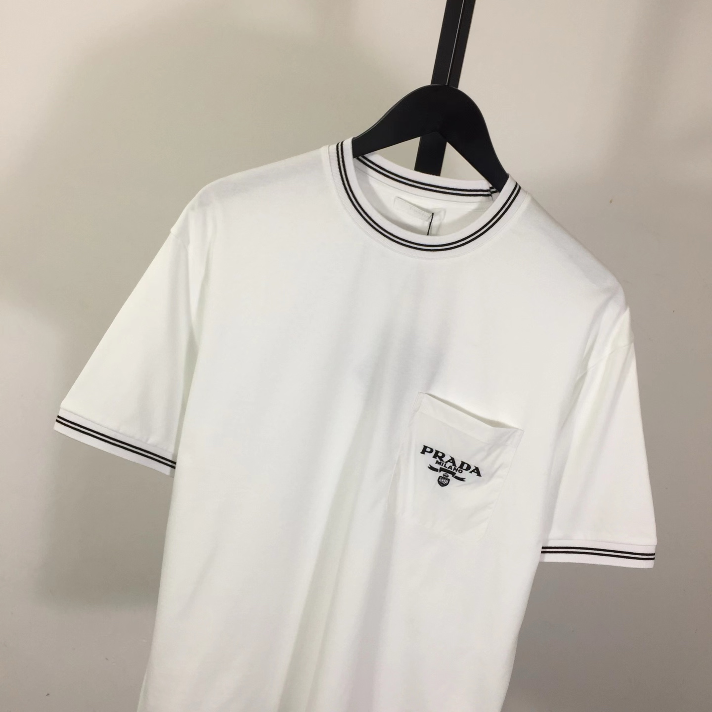Prada T-shirt With Nylon Pocket And Letter Print - DesignerGu