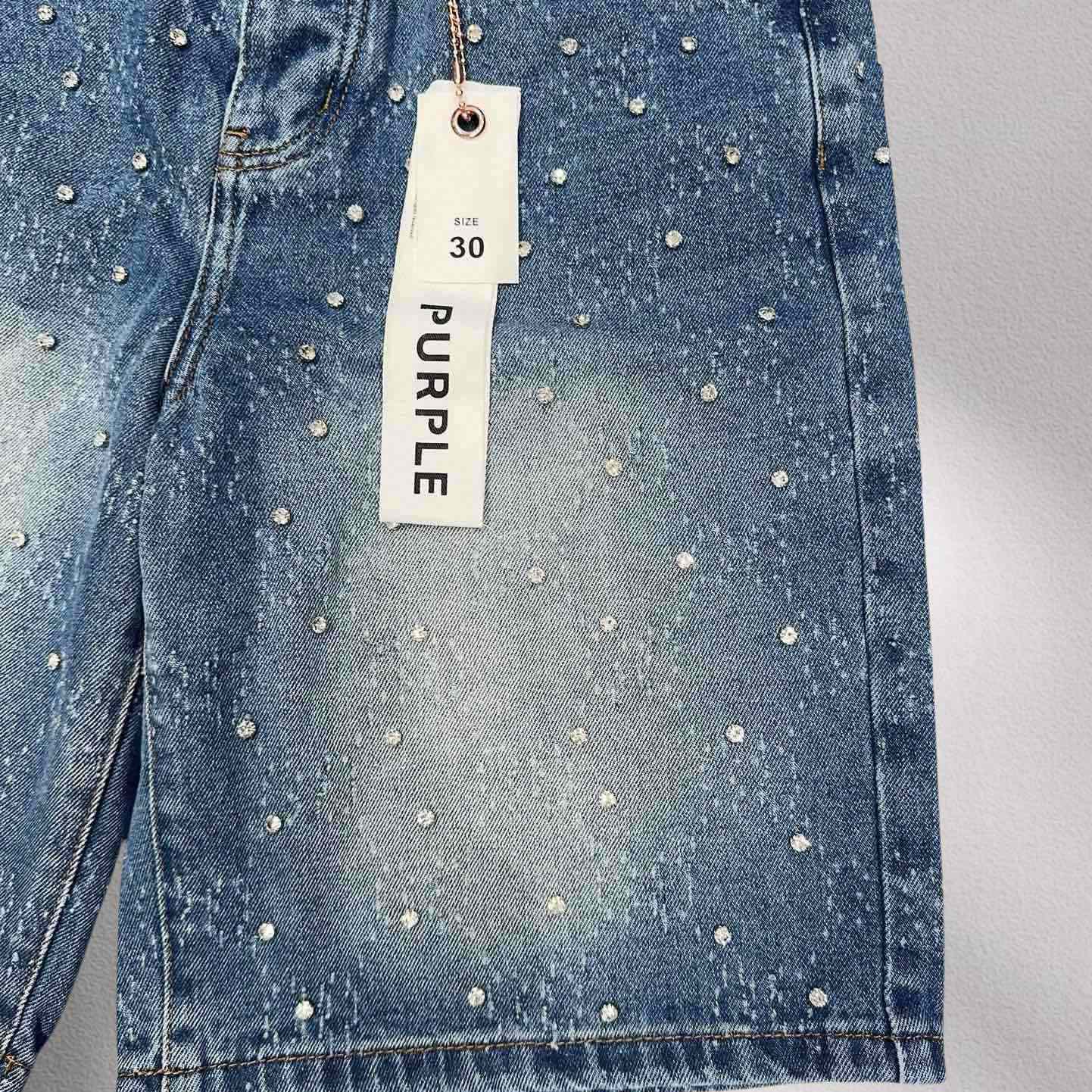 Purple-Brand Denim Shorts    1366 - DesignerGu