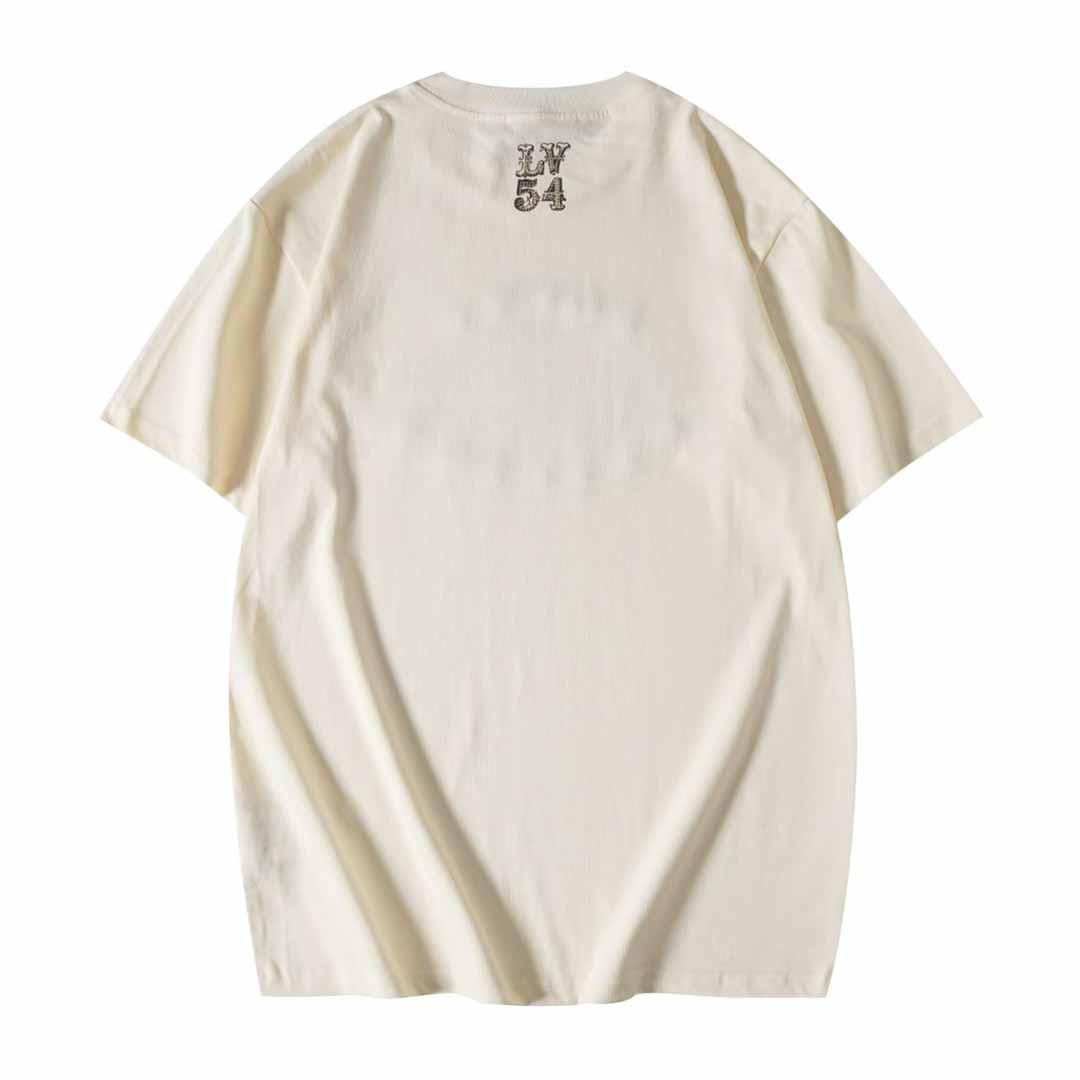 Louis Vuitton Graphic Cotton And Linen-Blend T-Shirt     1AFWUV - DesignerGu