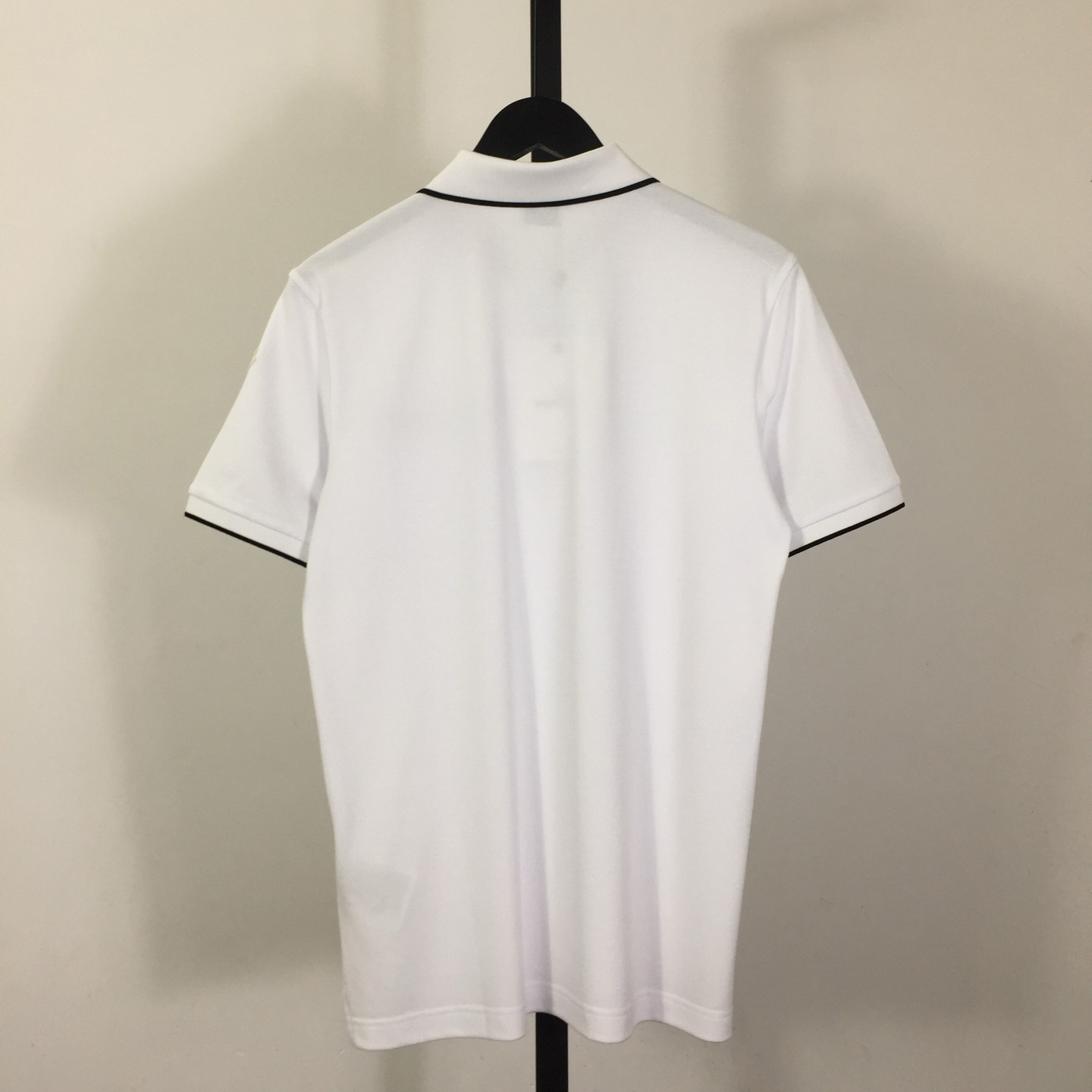 Moncler White Striped Polo - DesignerGu