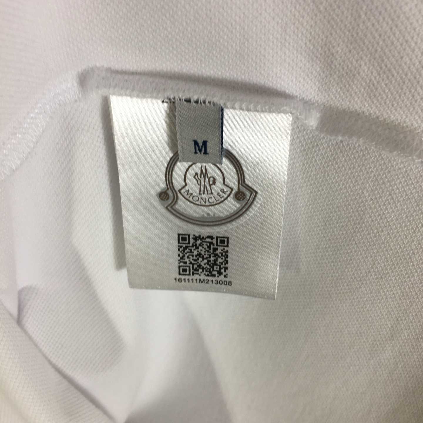 Moncler White Striped Polo - DesignerGu