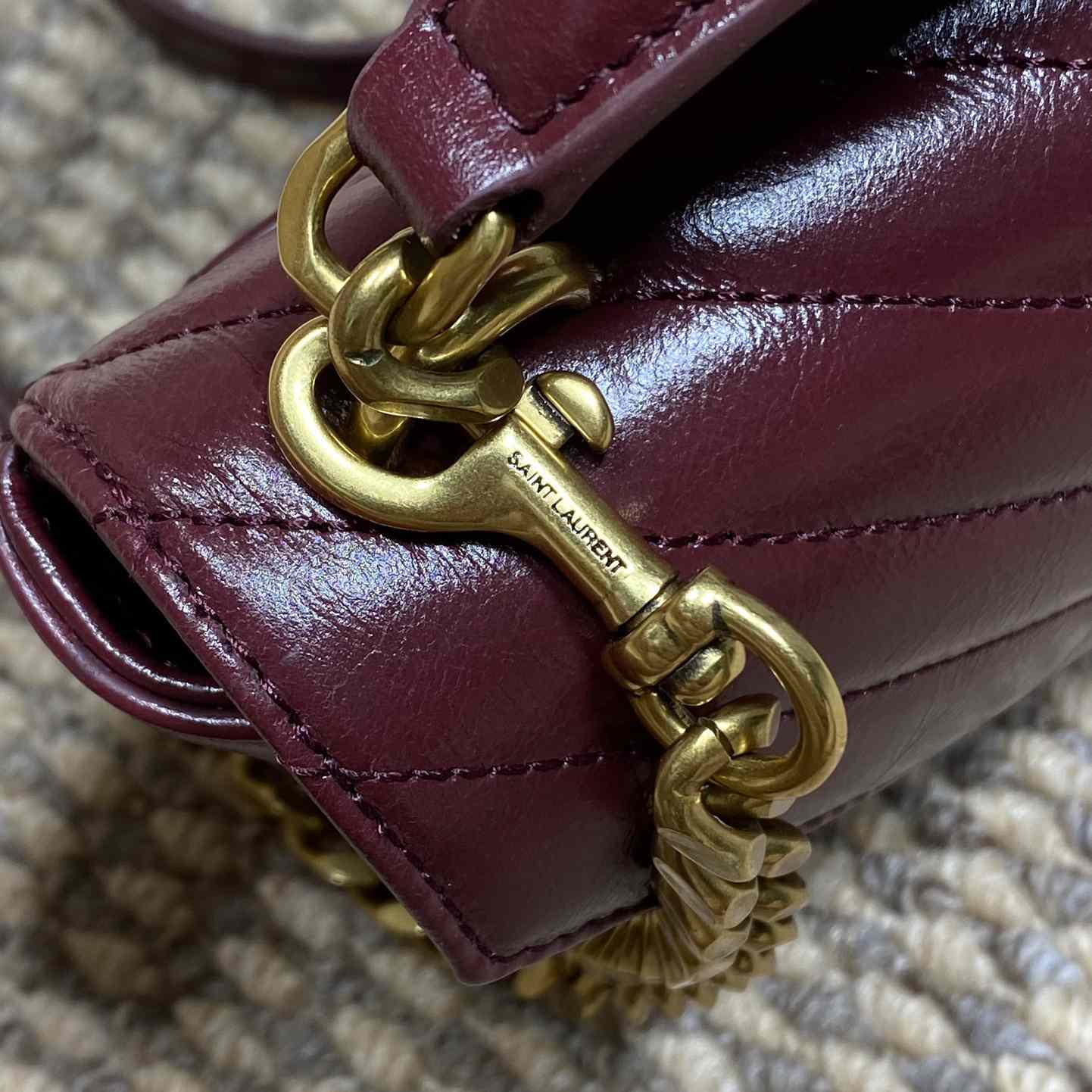 Saint Laurent College Mini In Shiny Leather - DesignerGu