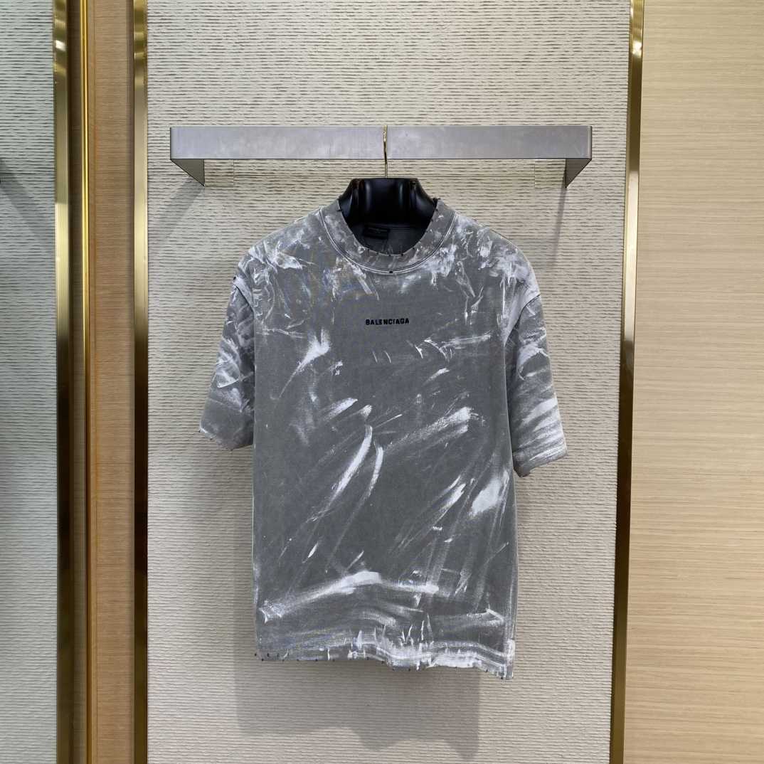 Balenciaga Back T-Shirt Medium Fit In Grey - DesignerGu