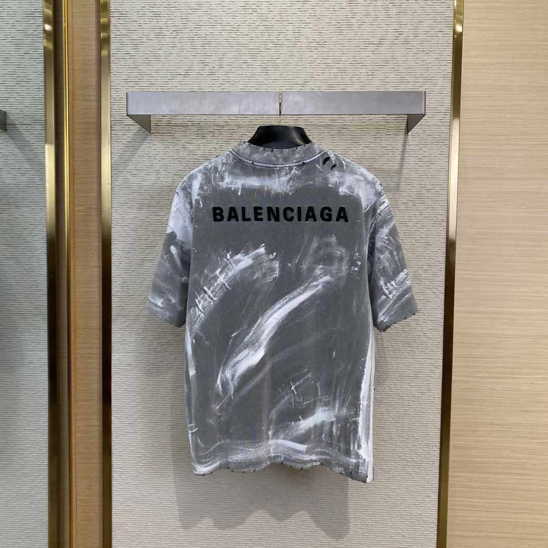 Balenciaga Back T-Shirt Medium Fit In Grey - DesignerGu