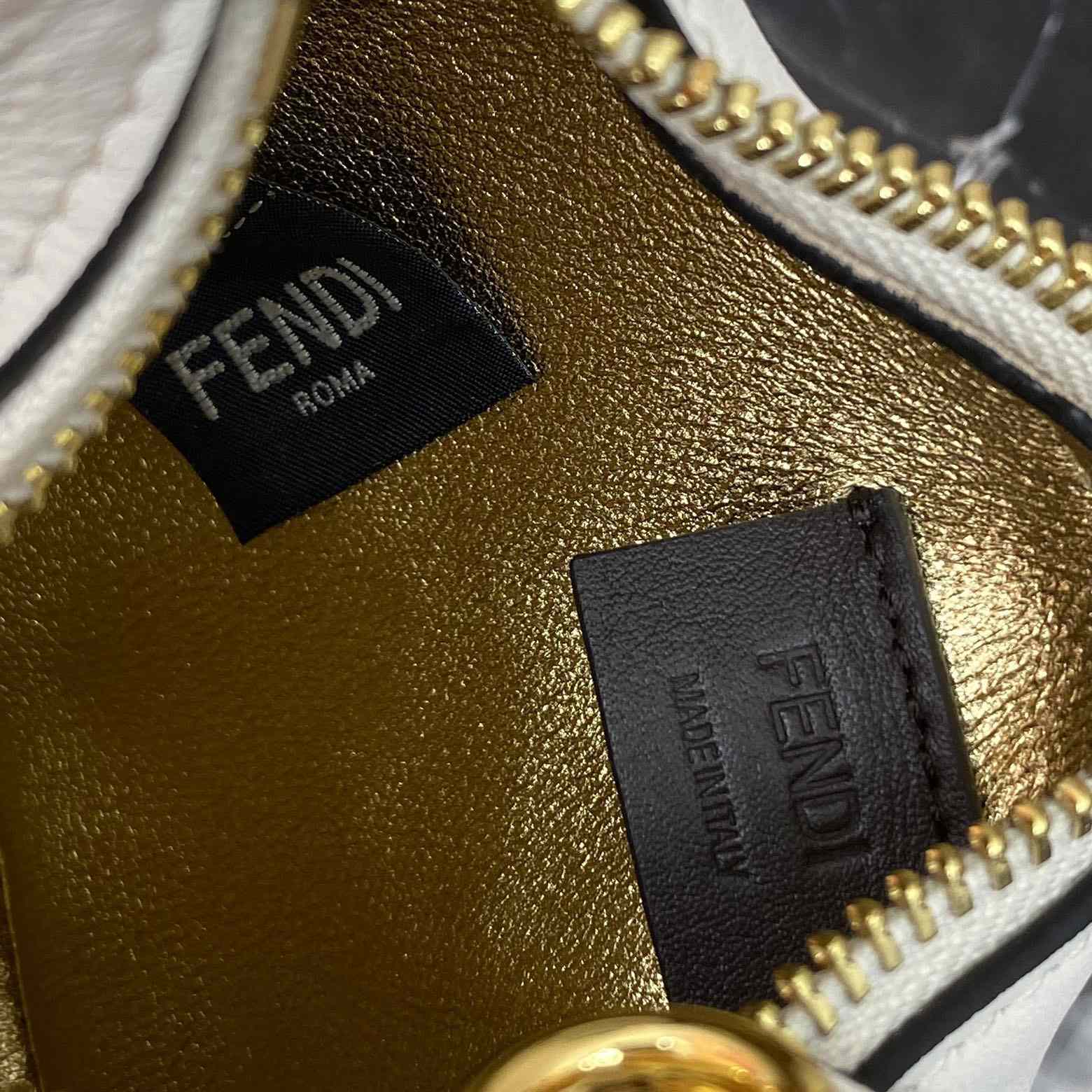 Fendi Fendigraphy Mini White Leather Mini Bag - 