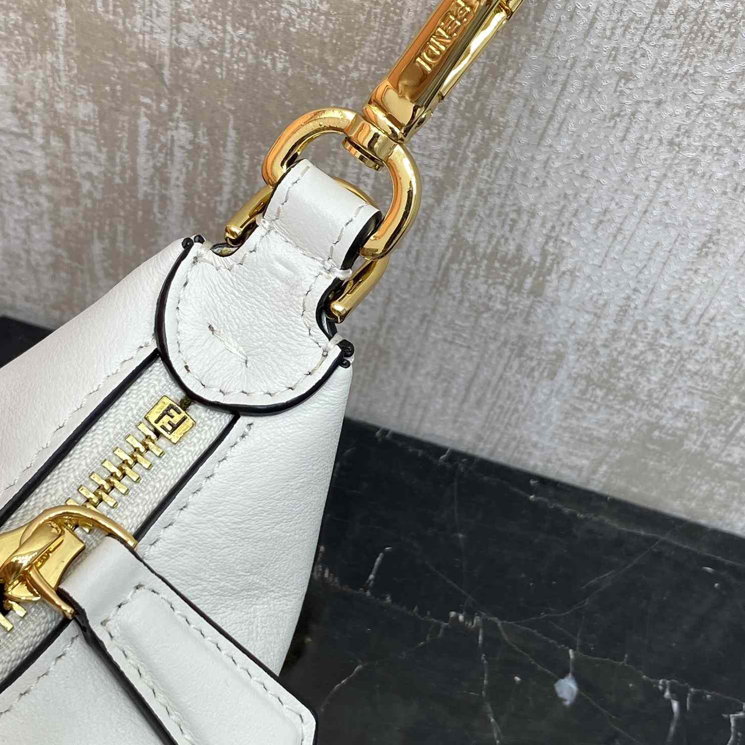 Fendi Fendigraphy Mini White Leather Mini Bag - 