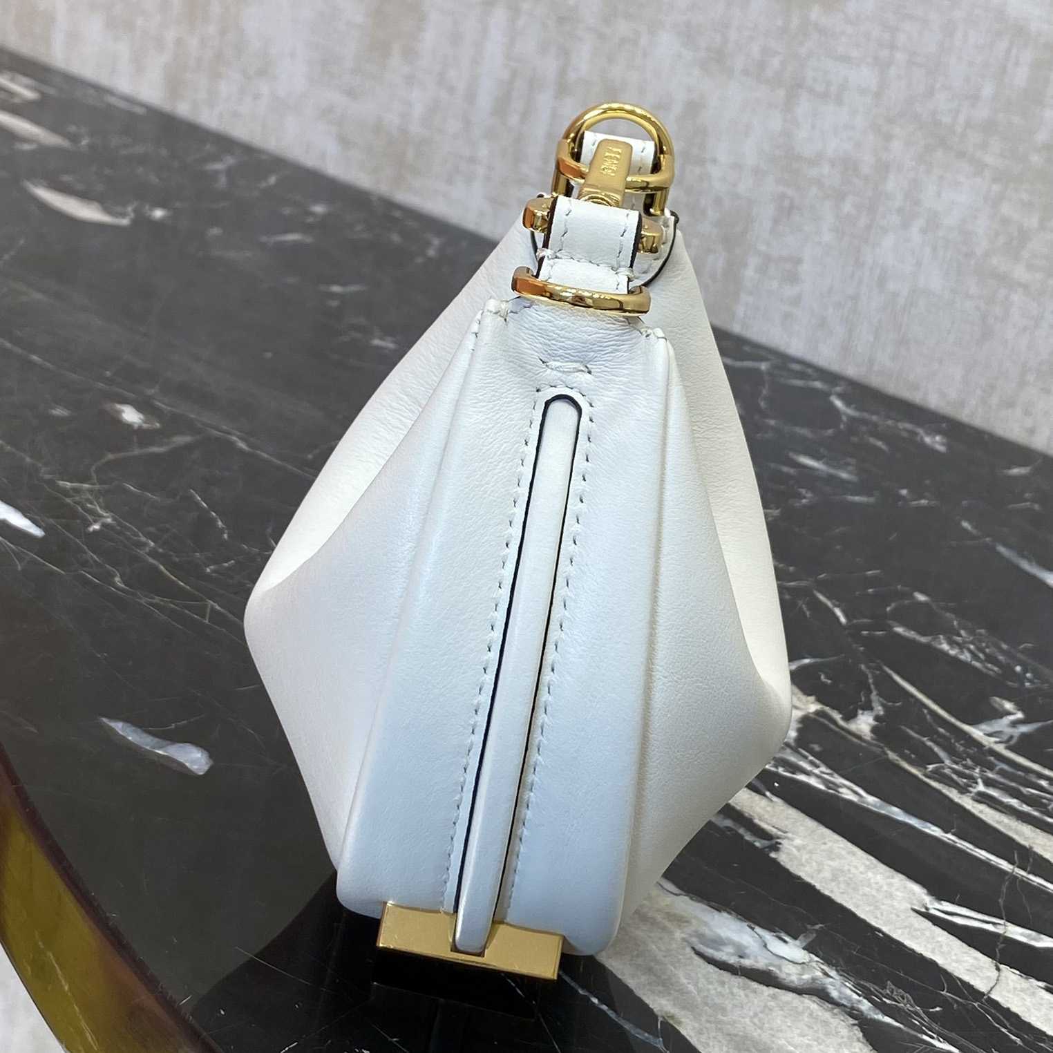 Fendi Fendigraphy Mini White Leather Mini Bag - 