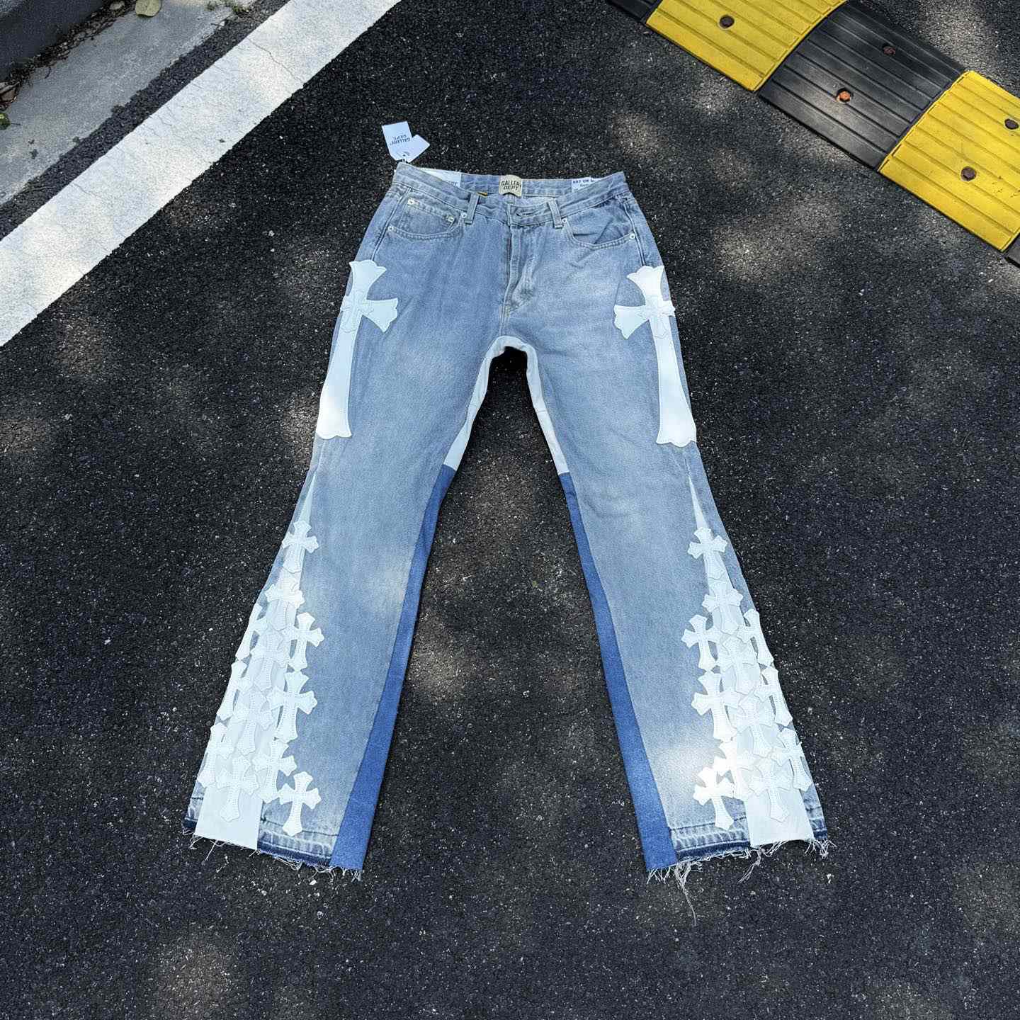 Chrome Hearts x Gallery Dept Cross Patch Flare Denim Jean - DesignerGu