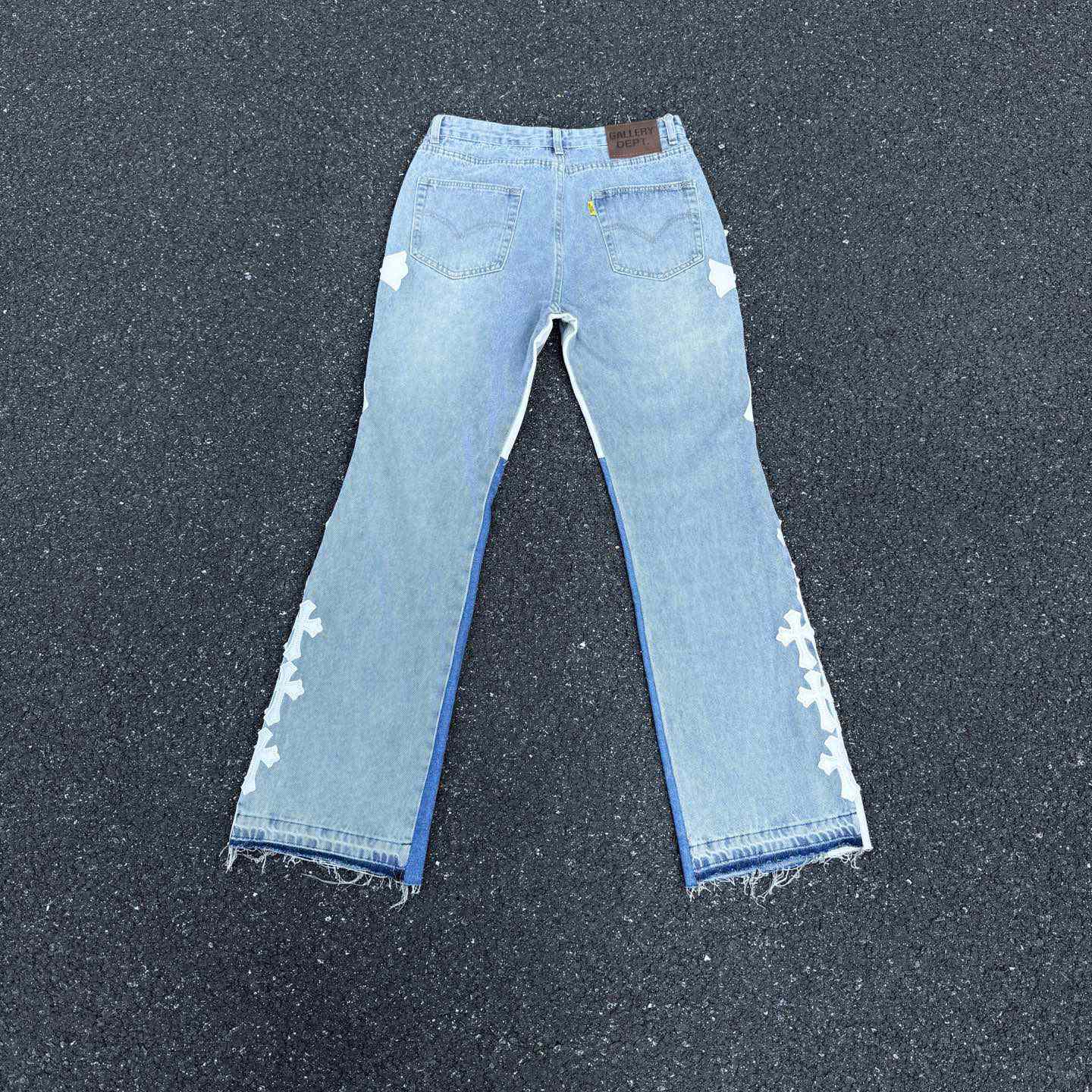 Chrome Hearts x Gallery Dept Cross Patch Flare Denim Jean - DesignerGu
