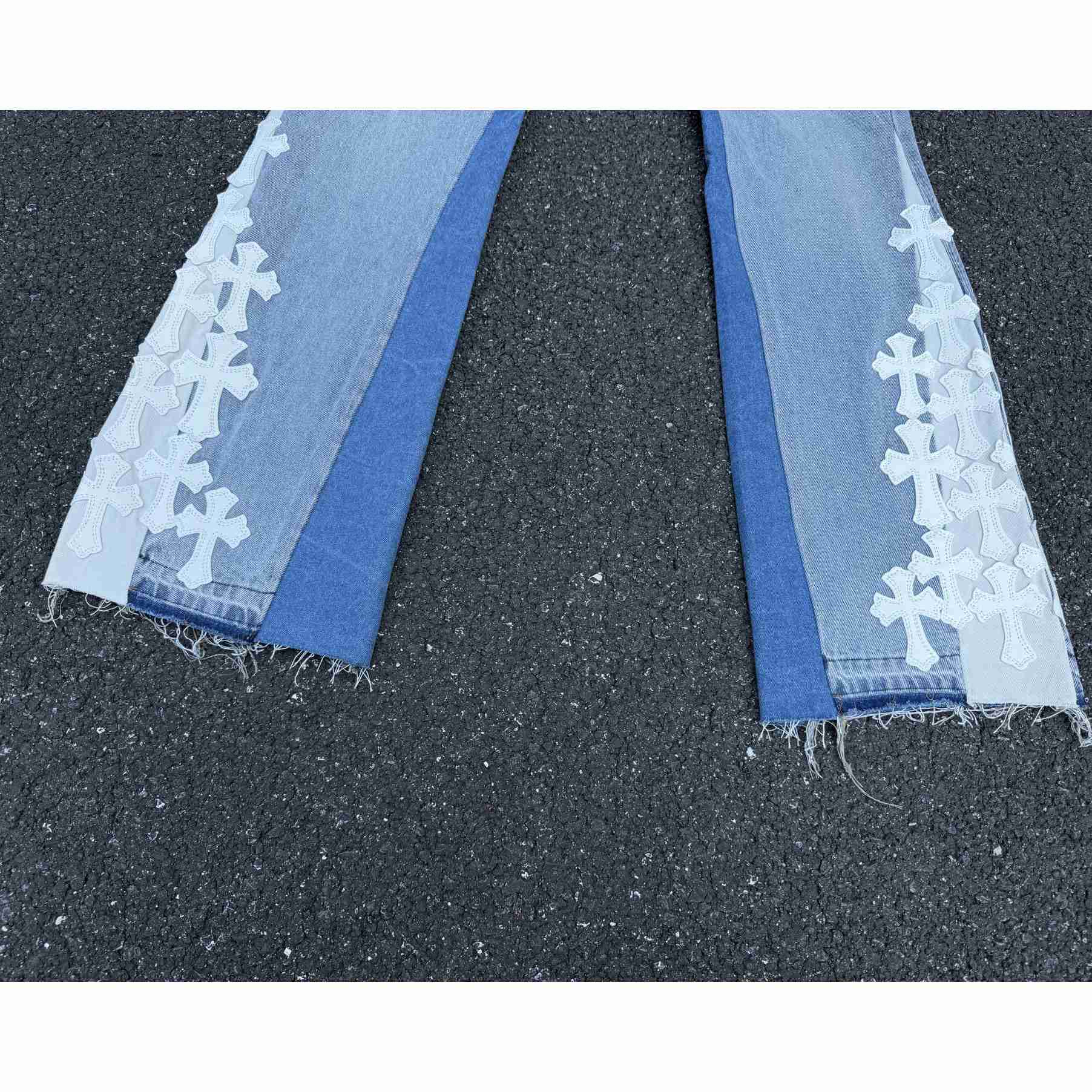 Chrome Hearts x Gallery Dept Cross Patch Flare Denim Jean - DesignerGu