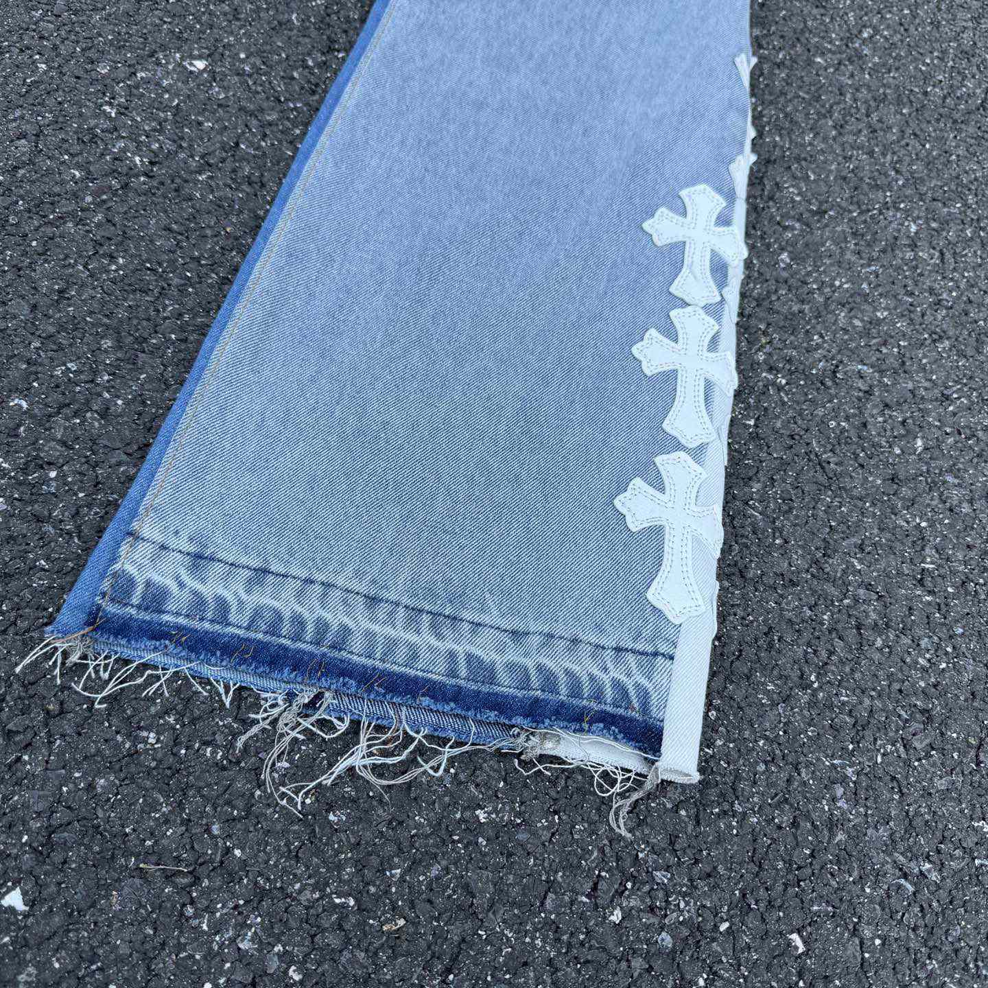 Chrome Hearts x Gallery Dept Cross Patch Flare Denim Jean - DesignerGu