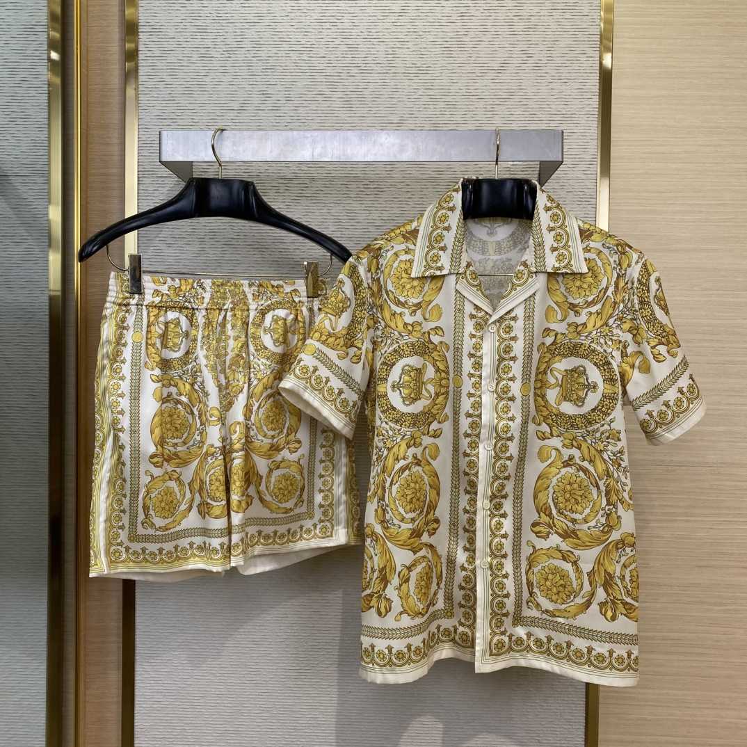 Versace Barocco Silk Shirt & Shorts  - DesignerGu