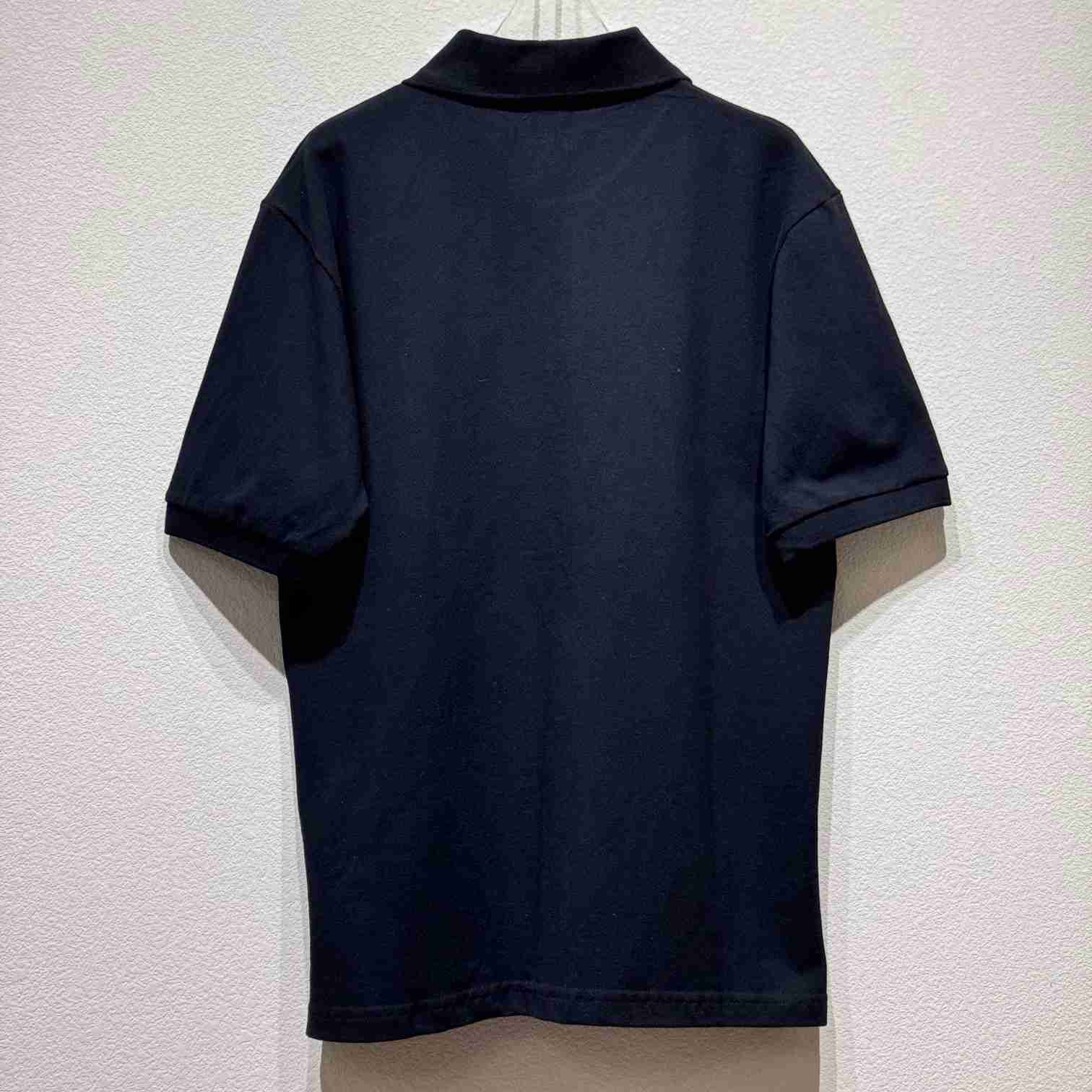 Saint Laurent Cassandre Polo Shirt In Striped Pique - DesignerGu