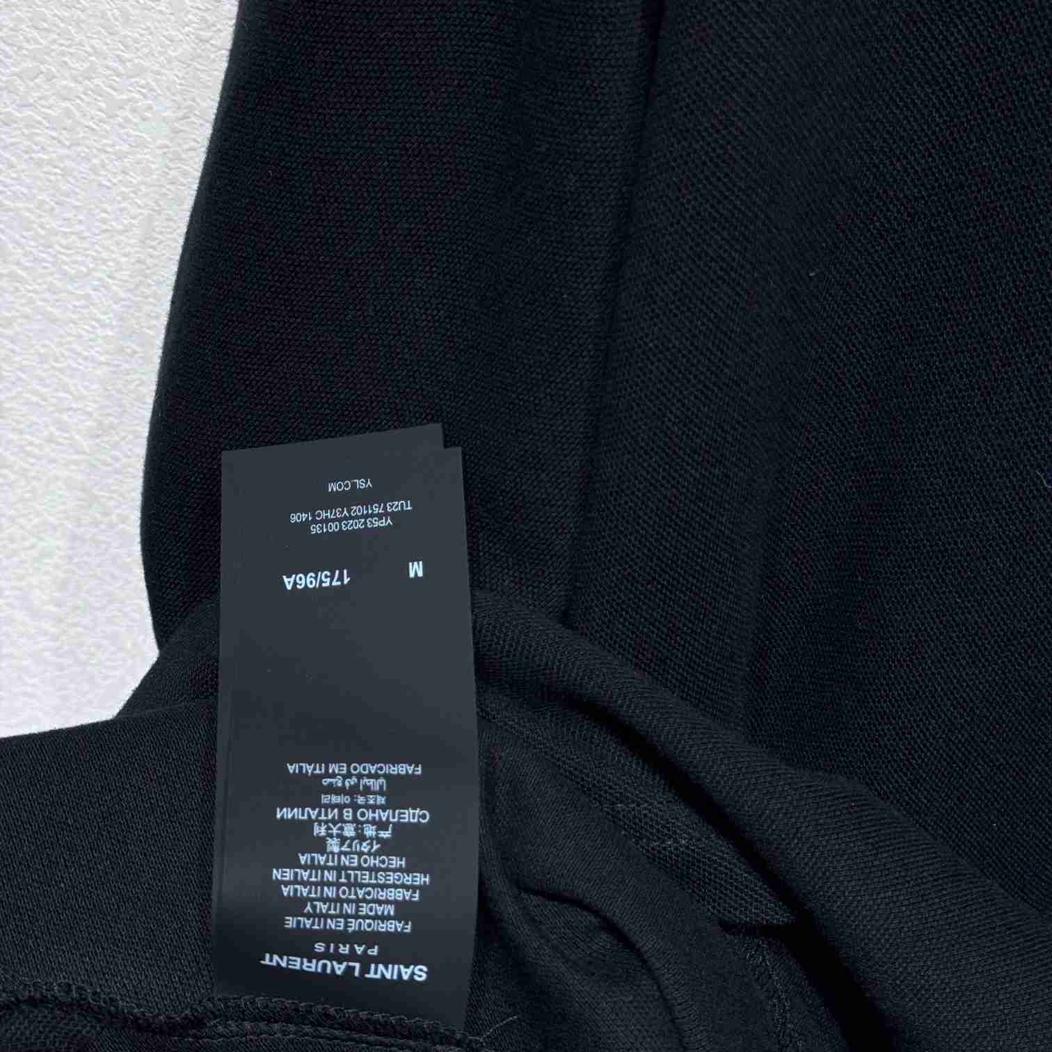 Saint Laurent Cassandre Polo Shirt In Striped Pique - DesignerGu
