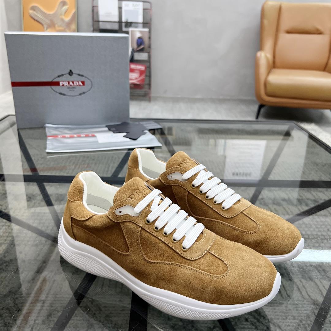 Prada America's Cup Suede Sneakers - DesignerGu