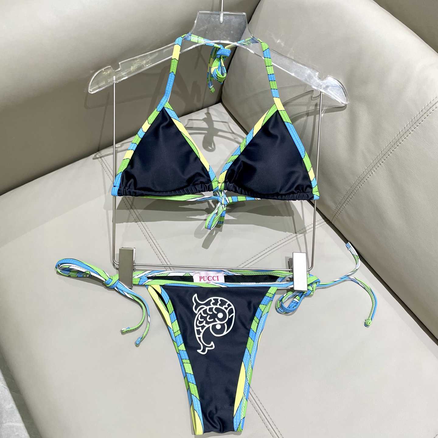 Pucci Iride-Print Bikini Top And Bikini Briefs - DesignerGu