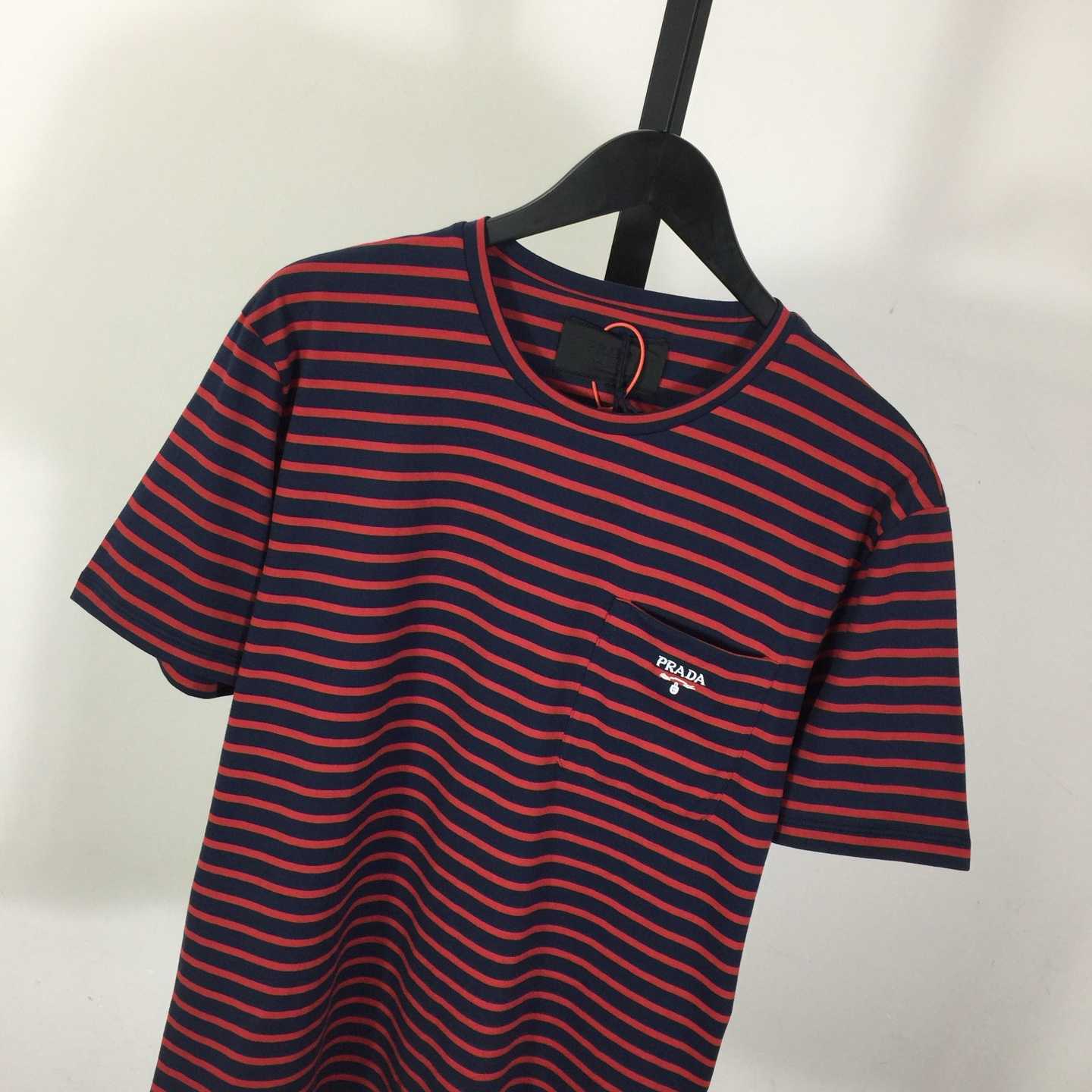 Prada Striped Cotton T-shirt  - DesignerGu