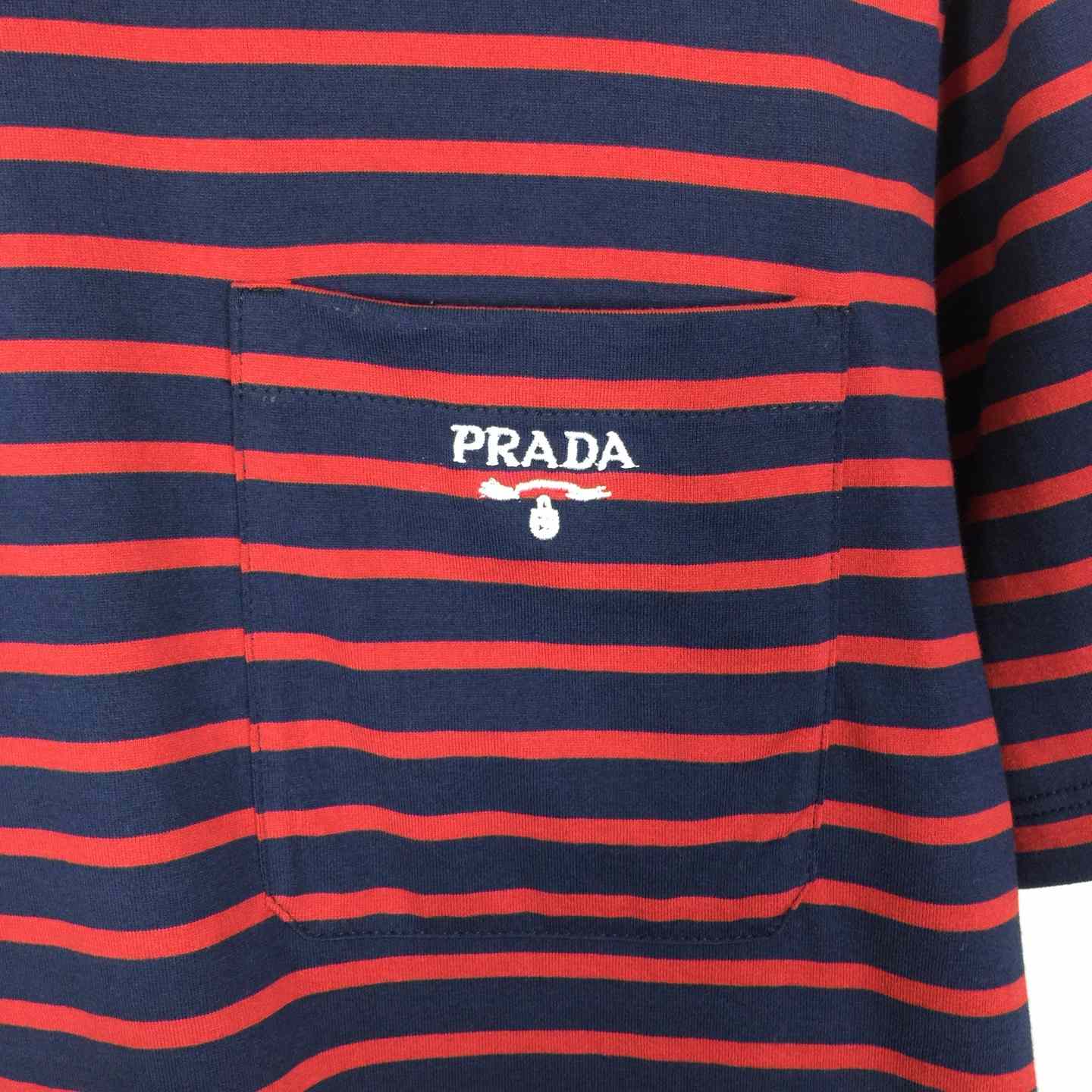 Prada Striped Cotton T-shirt  - DesignerGu