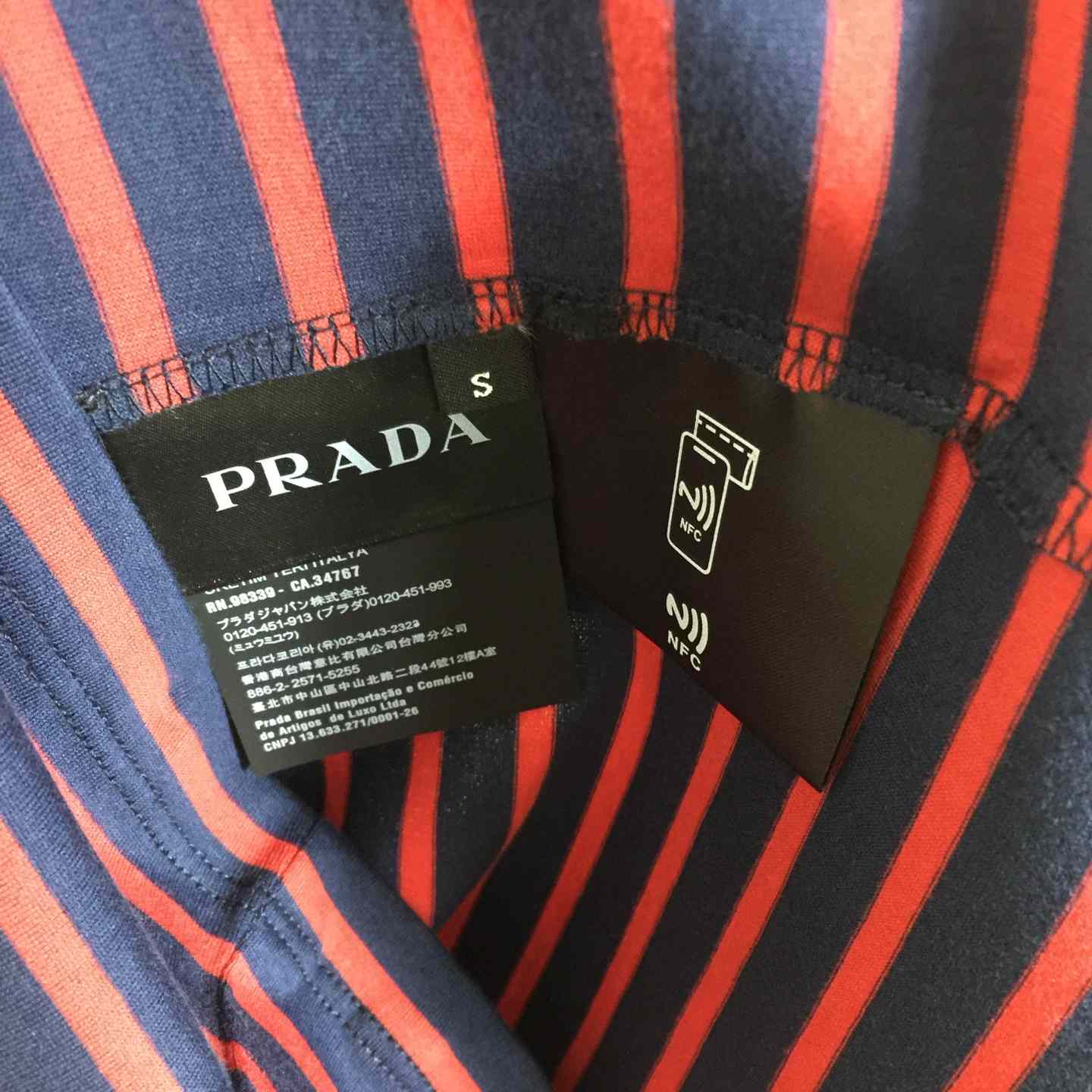 Prada Striped Cotton T-shirt  - DesignerGu