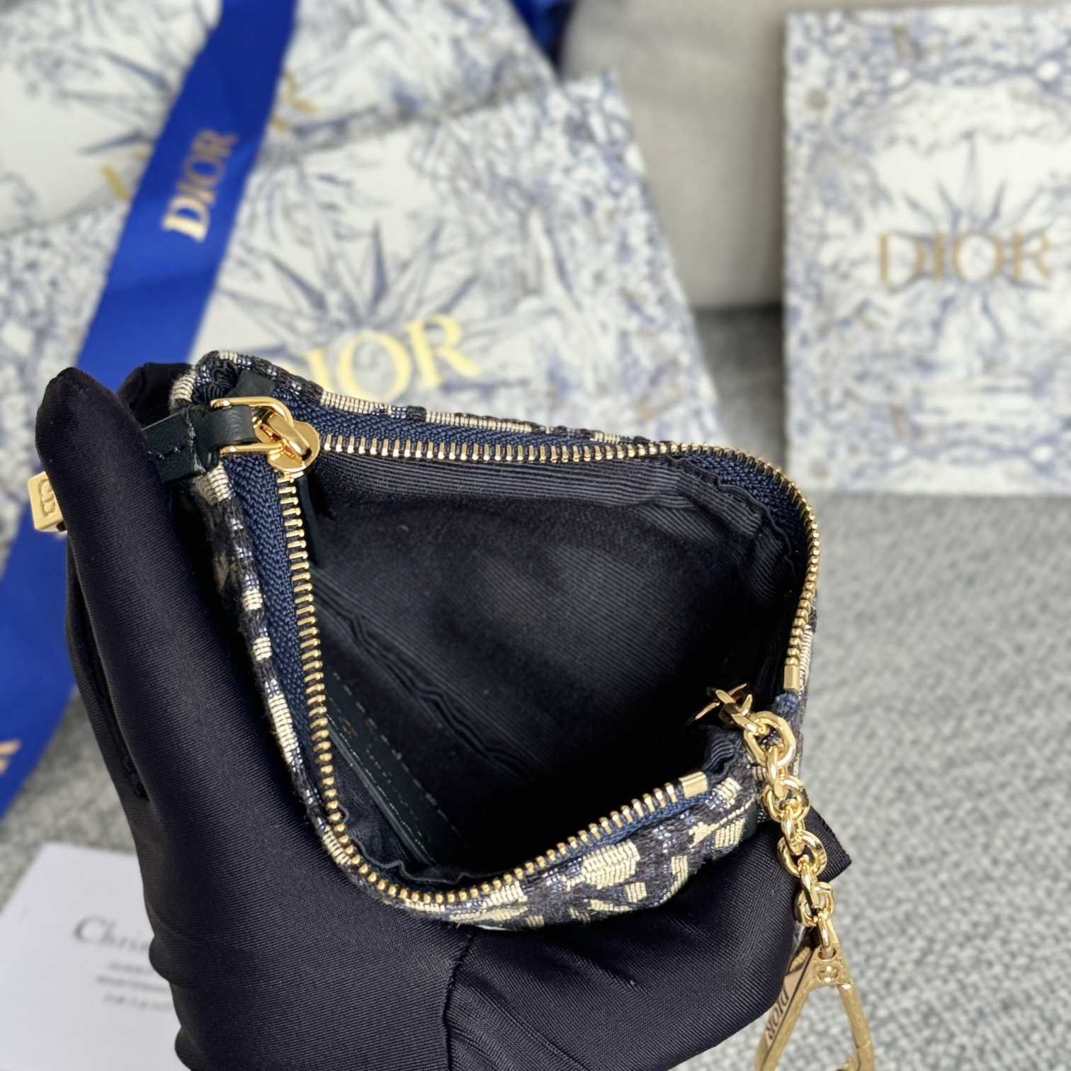 Dior 30 Montaigne Glycine Zipped Key Case (14.5*7.6cm) - DesignerGu