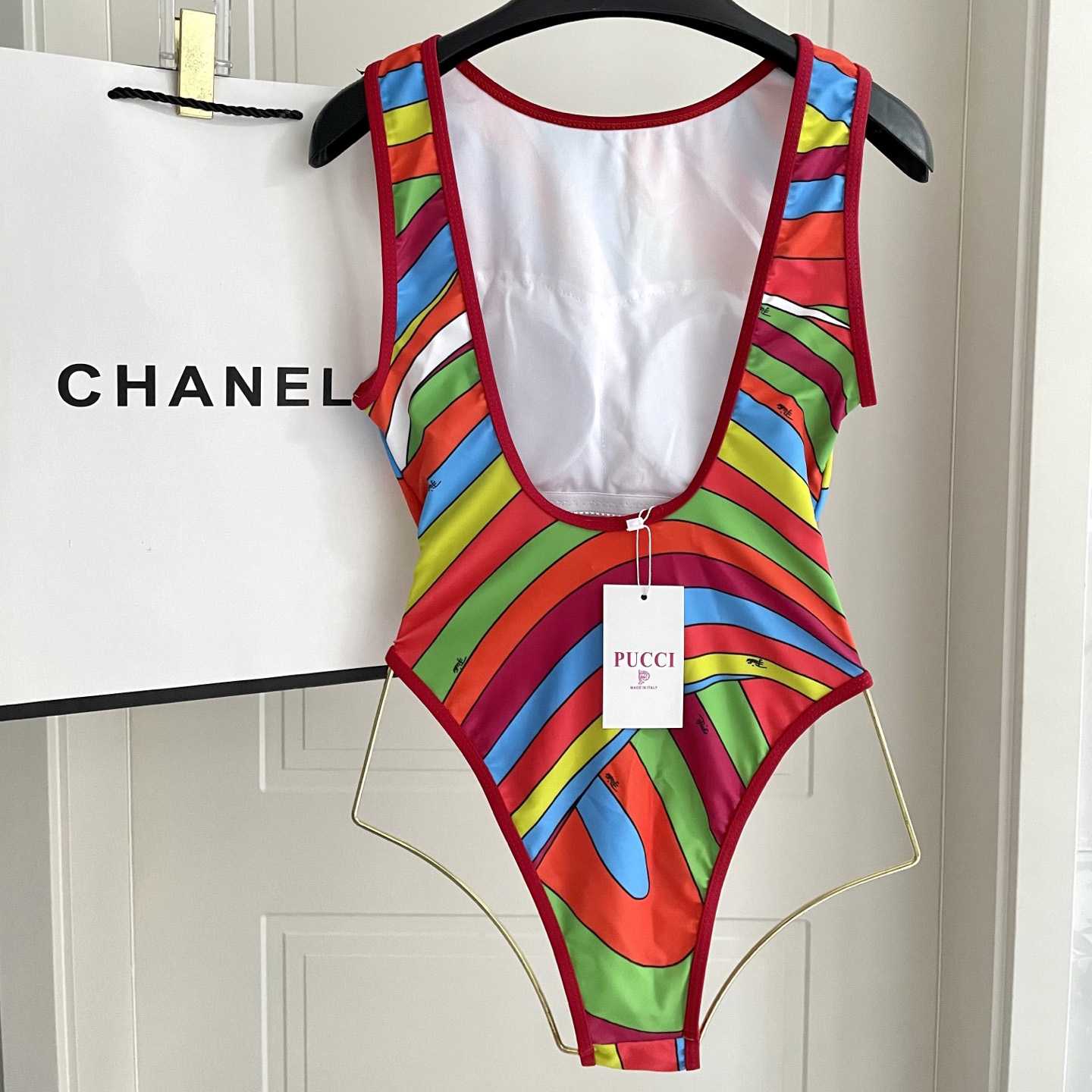 Pucci One-shoulder Embellished Printed Swimsuit  - 