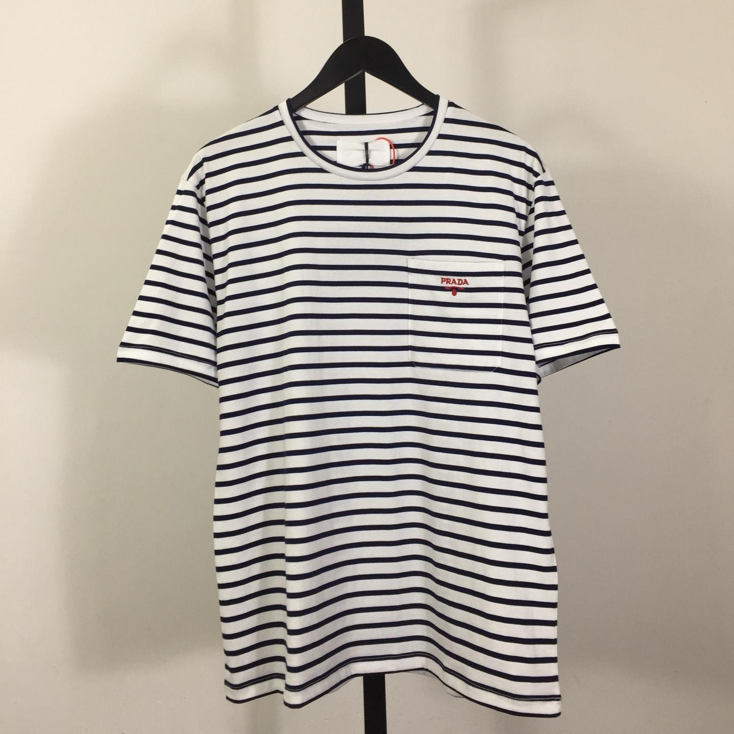 Prada Striped Cotton T-shirt  - DesignerGu
