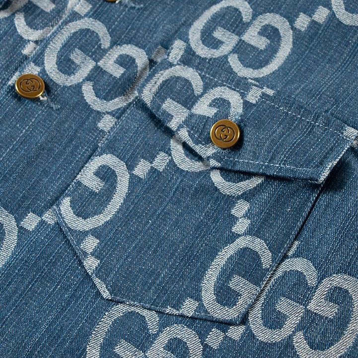 Gucci Jumbo GG Denim Shirt - DesignerGu