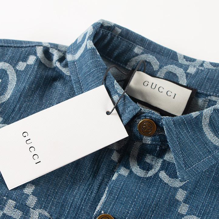 Gucci Jumbo GG Denim Shirt - DesignerGu