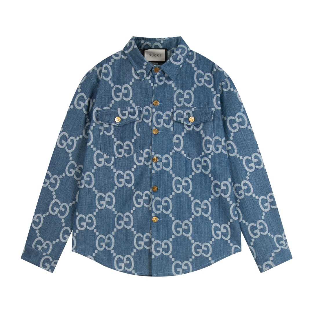Gucci Jumbo GG Denim Shirt - DesignerGu