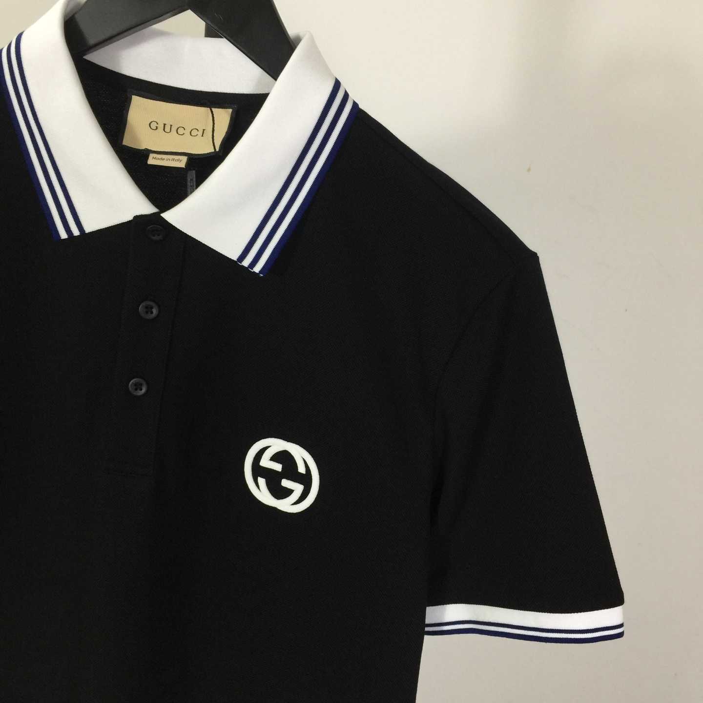 Gucci Interlocking G piqué polo shirt - DesignerGu